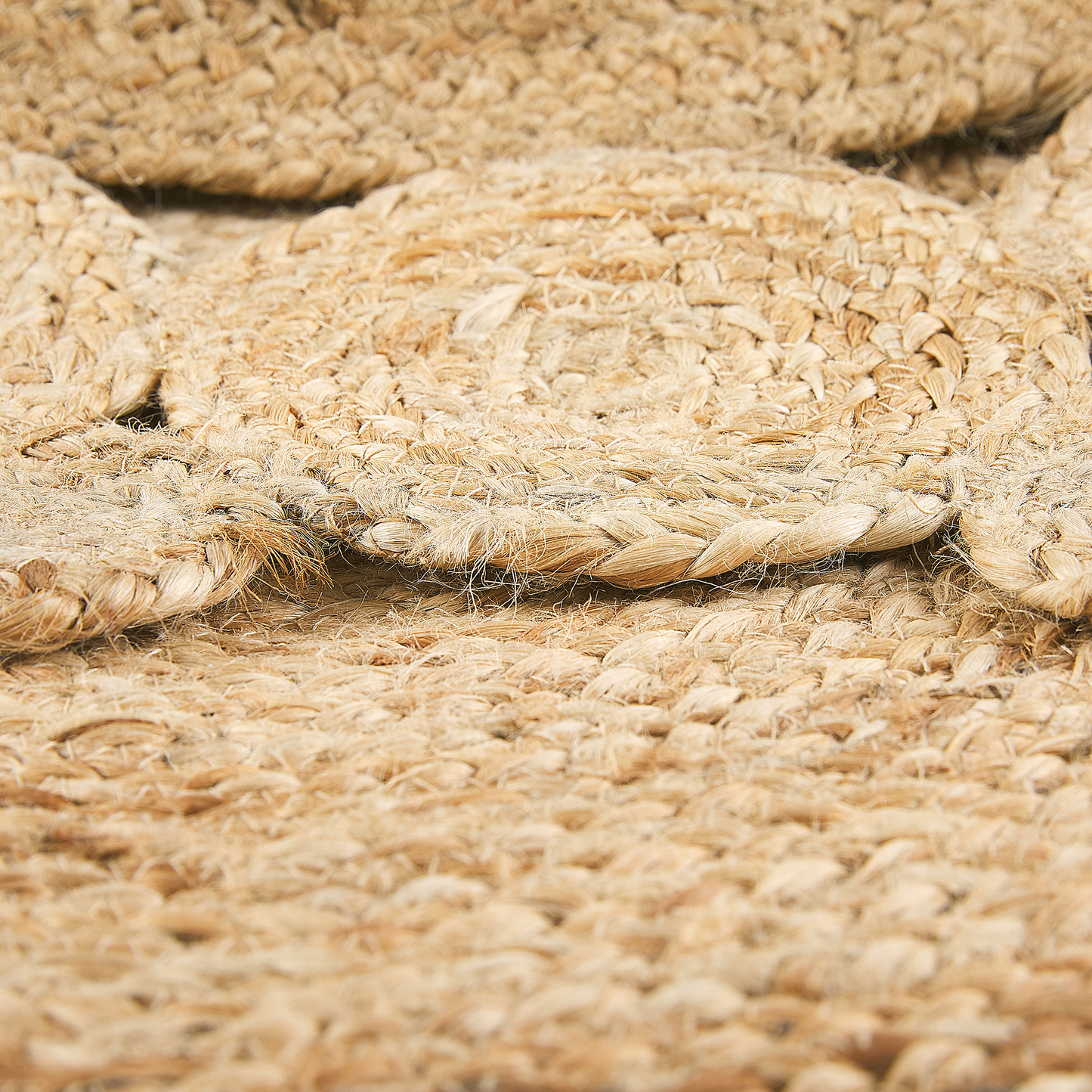 Teppich Jute beige ⌀ 120 cm Kurzflor zweiseitig GOLGEN