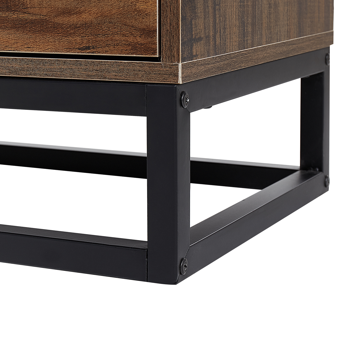 Kommode dunkler Holzfarbton / schwarz 6 Schubladen DELTA