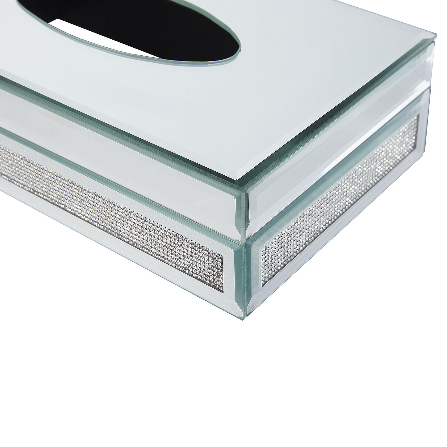 Tücherbox Halter silber Spiegeleffekt 25 x 15 cm CHARLY