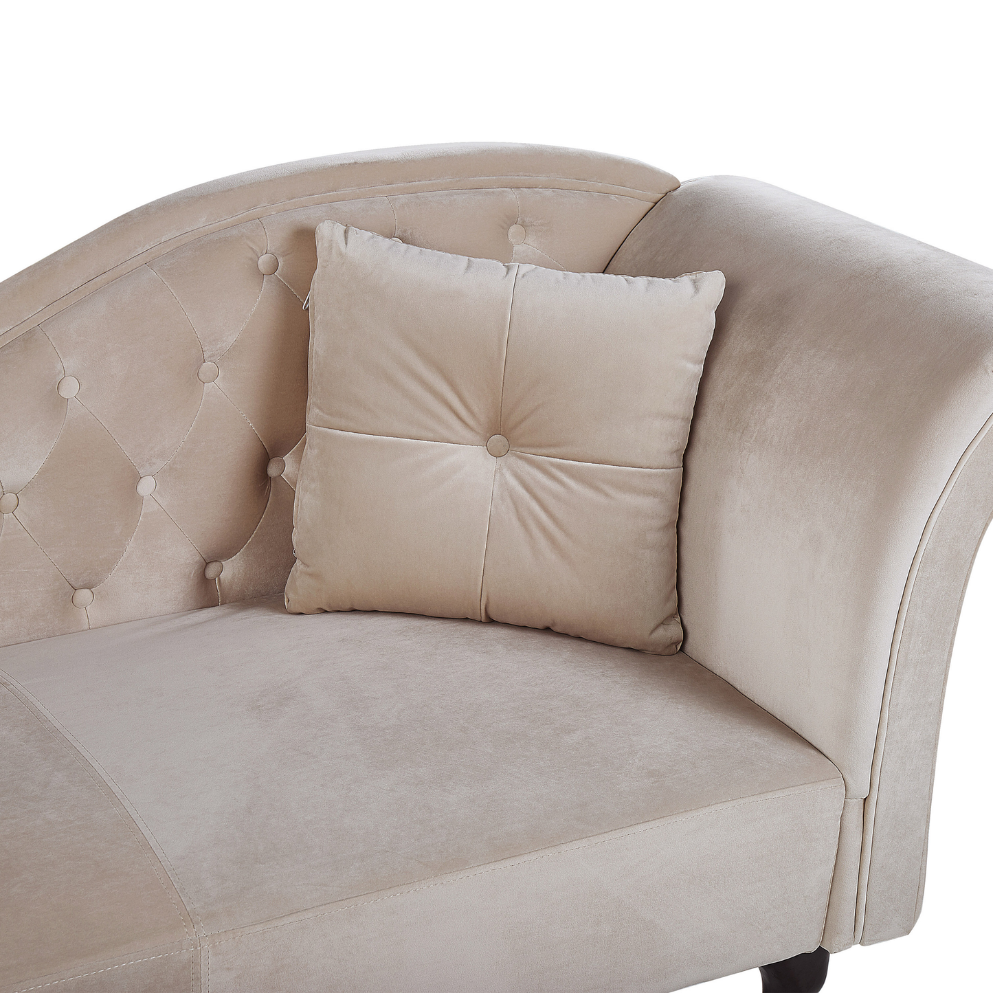 Chaiselongue Samtstoff beige rechtsseitig LATTES