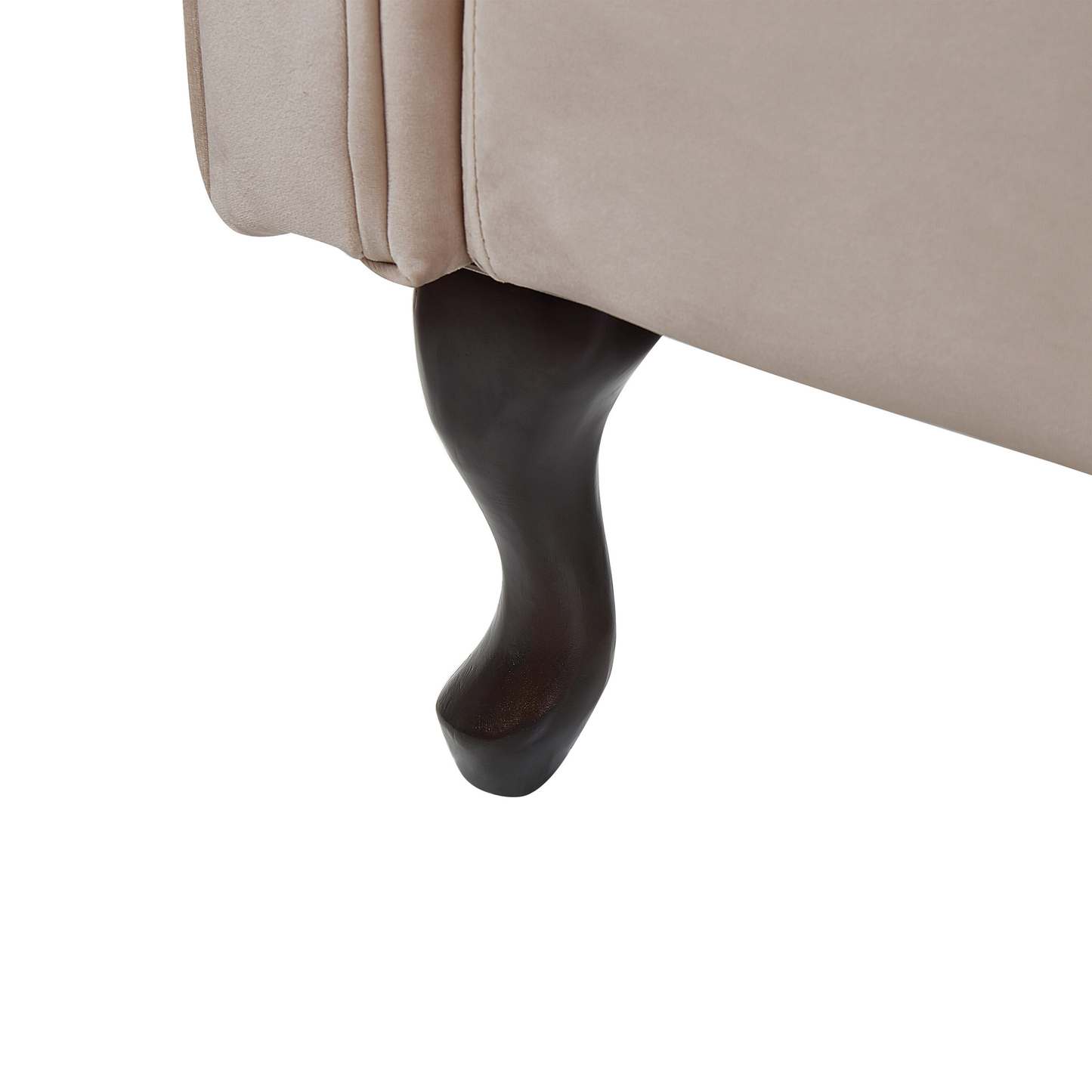 Chaiselongue Samtstoff beige rechtsseitig LATTES
