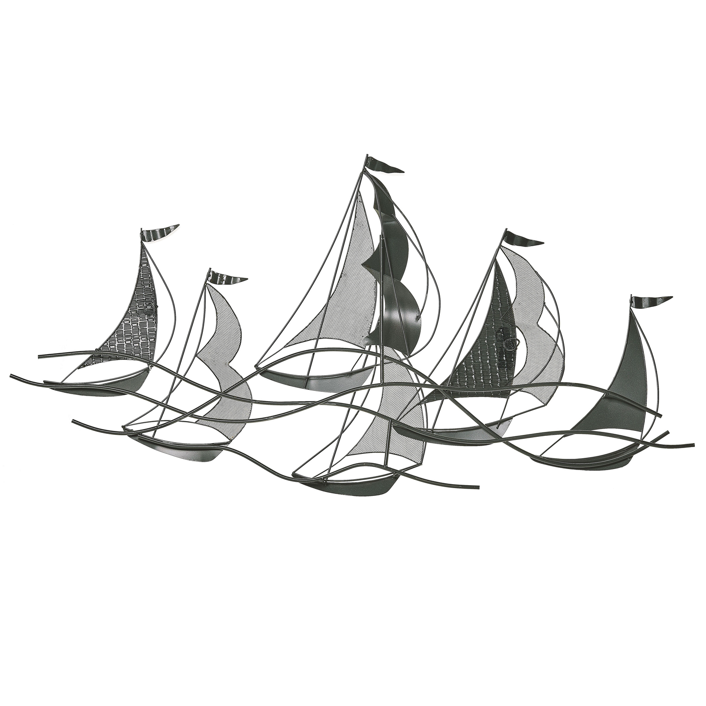 Wandobjekt Schiff AMERICIUM Metall 67 cm Silber