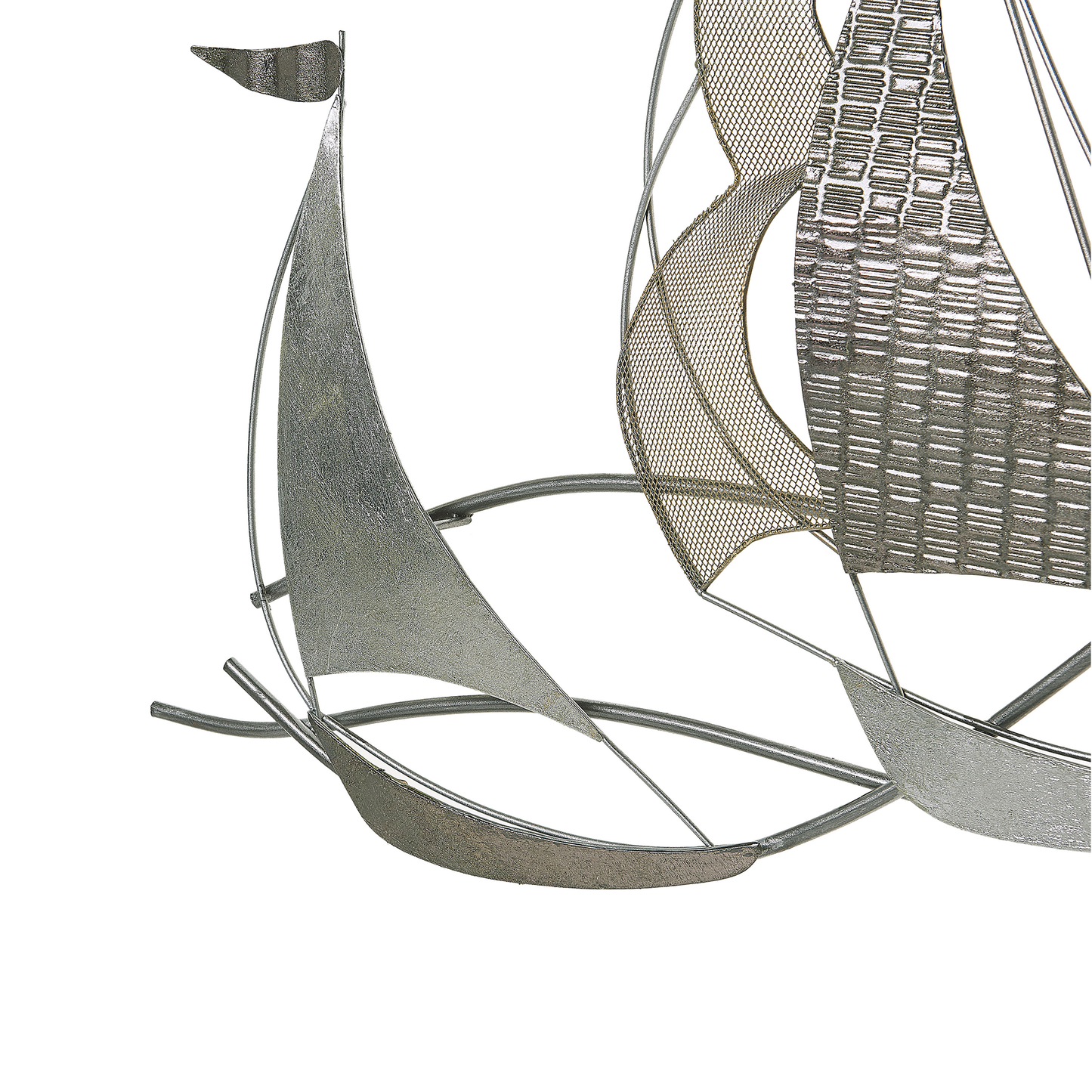 Wandobjekt Schiff AMERICIUM Metall 67 cm Silber