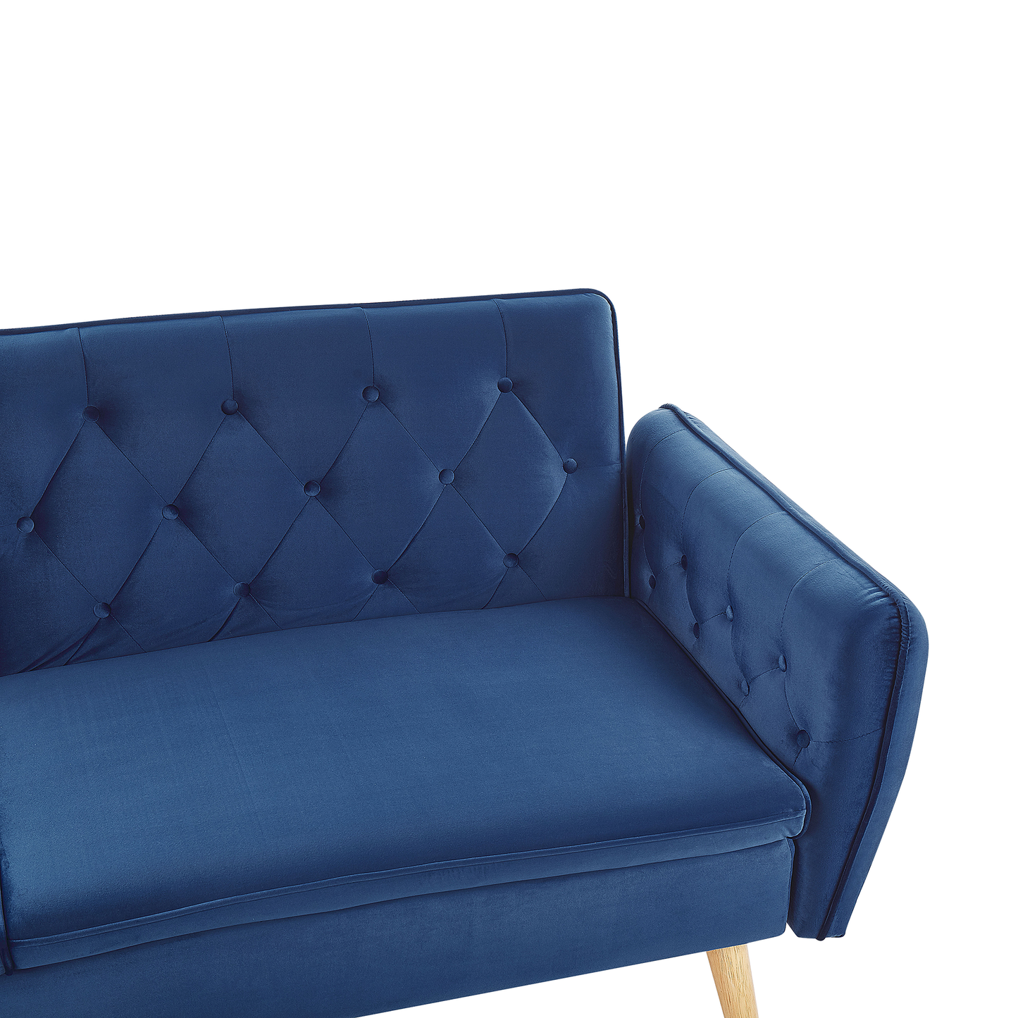 Schlafsofa Samtstoff Marineblau BARDU