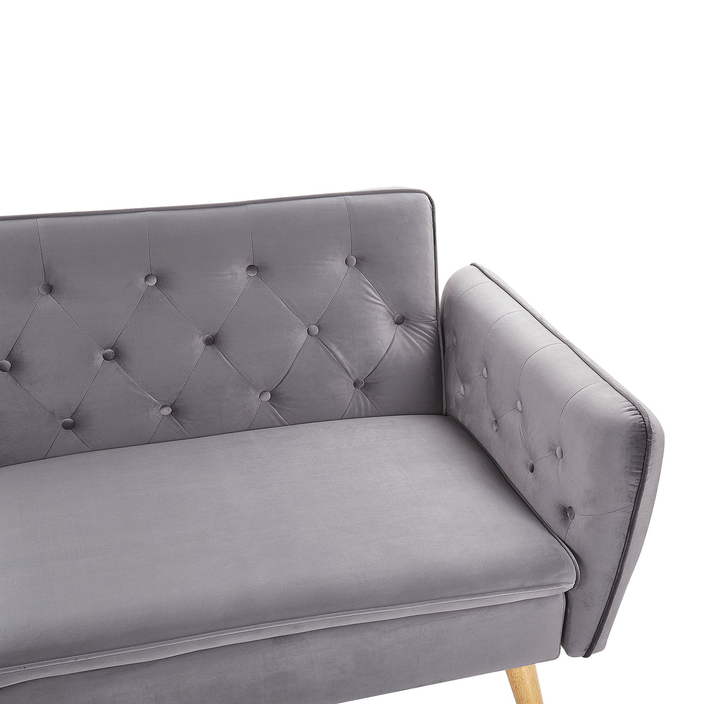 Schlafsofa Samtstoff Grau BARDU