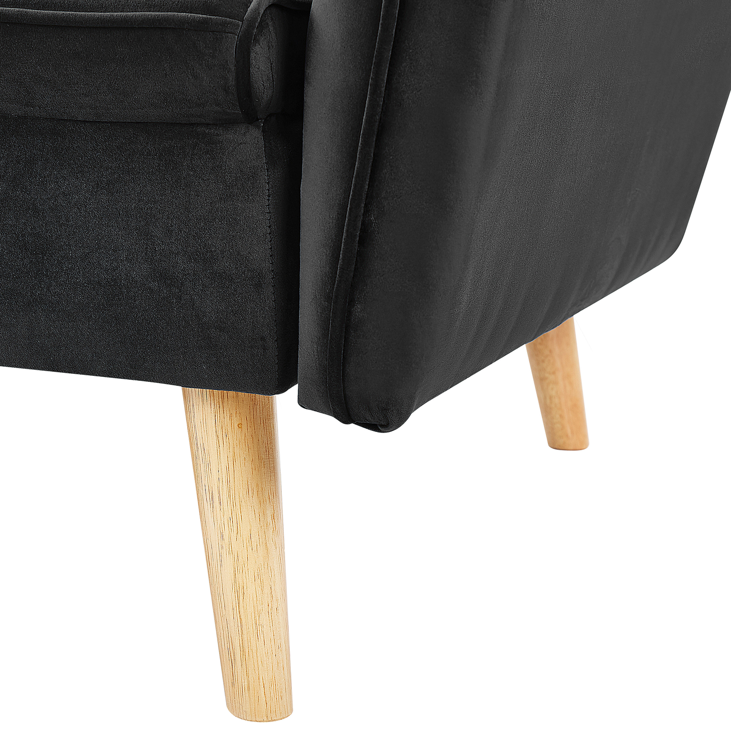 2-Sitzer Schlafsofa Samtstoff schwarz BARDU