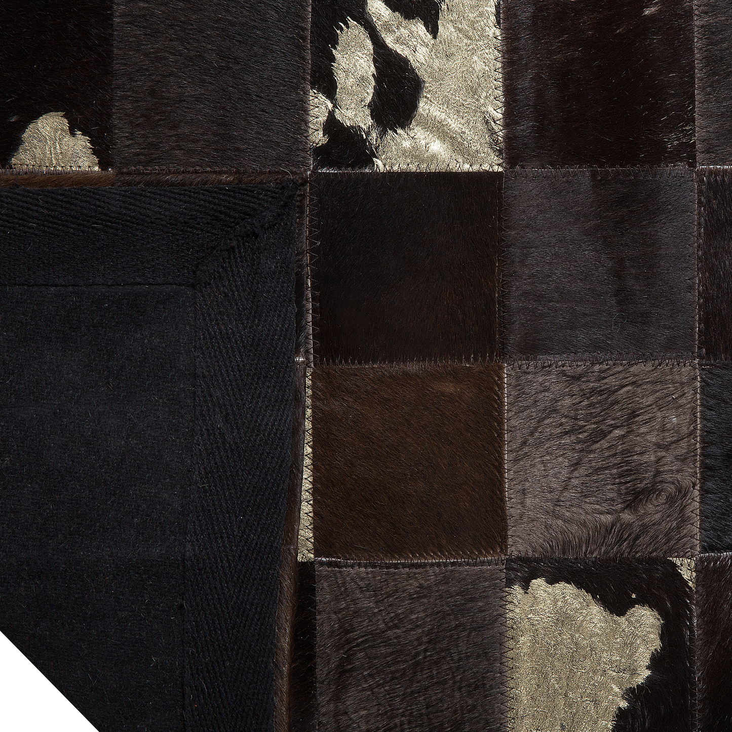 Teppich Kuhfell braun 200 x 300 cm Patchwork Kurzflor BANDIRMA