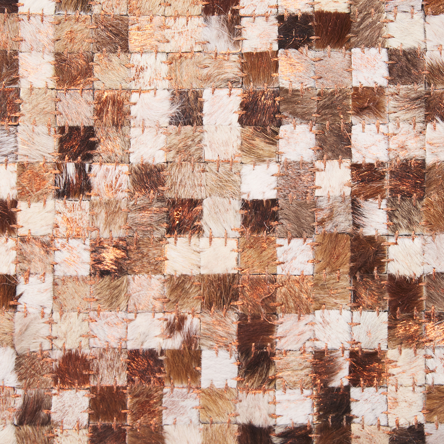Teppich Kuhfell braun / beige 140 x 200 cm geometrisches Muster Kurzflor TORUL
