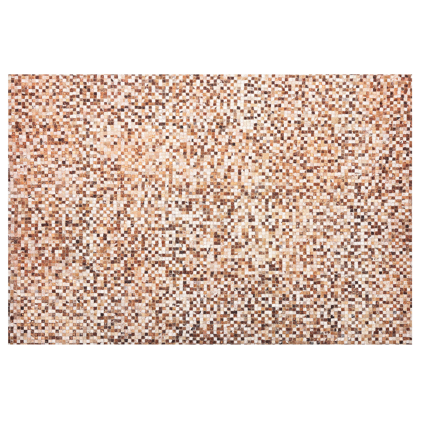Teppich Kuhfell braun / beige 160 x 230 cm geometrisches Muster Kurzflor TORUL
