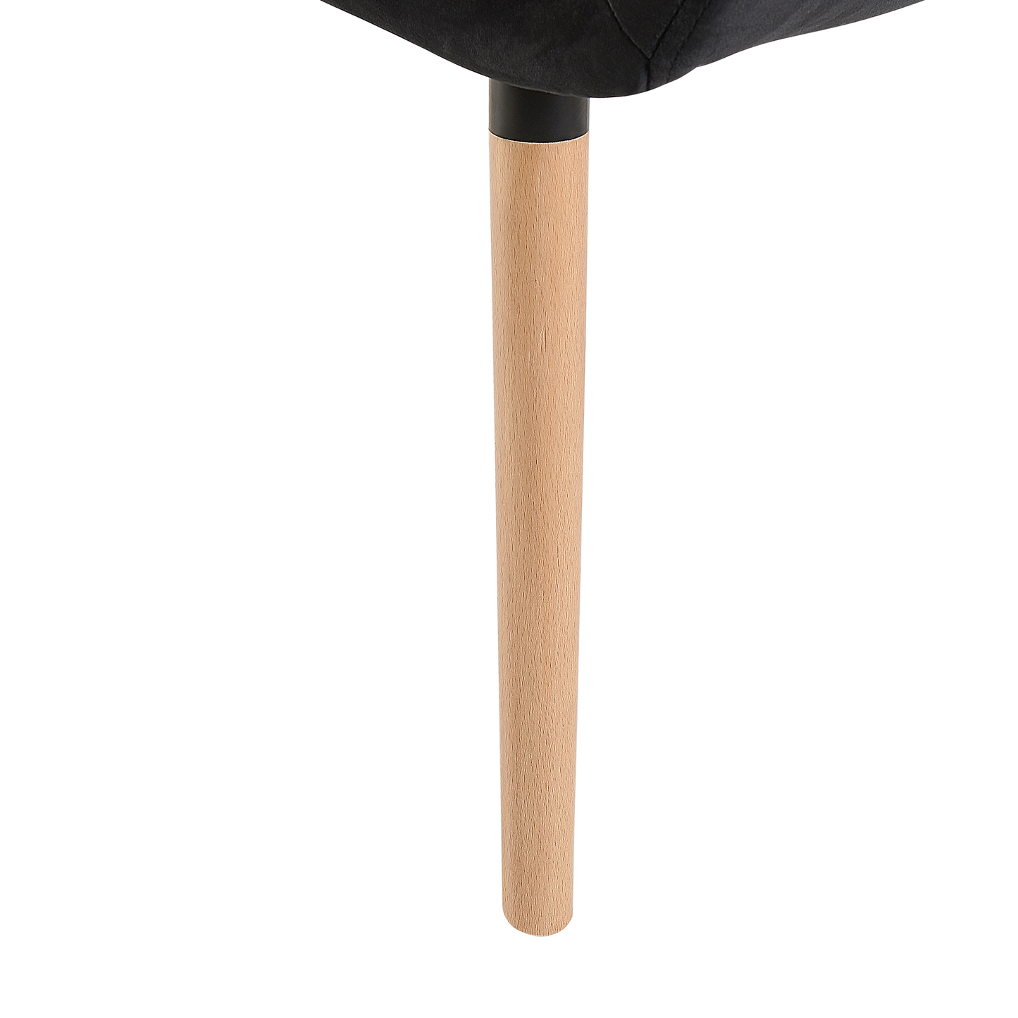 2-Sitzer Küchensofa Samtstoff schwarz / heller Holzfarbton TABY