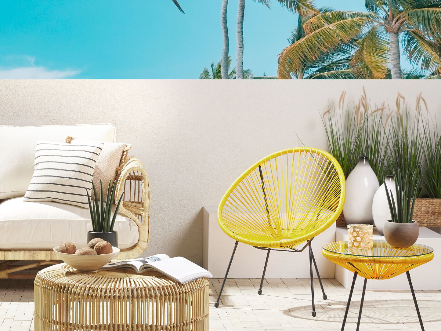 Gartenstuhl ACAPULCO II Polyrattan Gelb