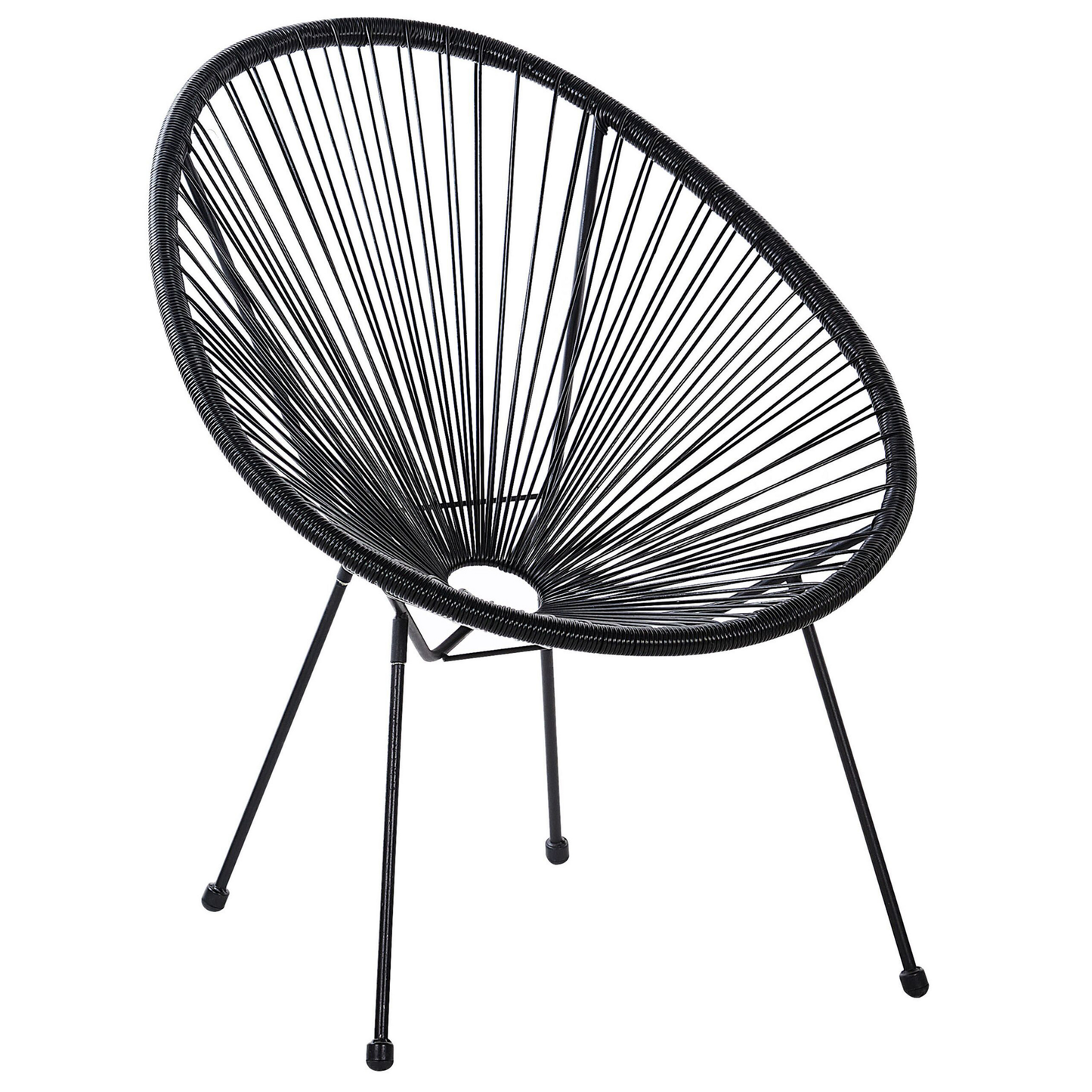 Gartenstuhl 2er Set ACAPULCO II Polyrattan Schwarz