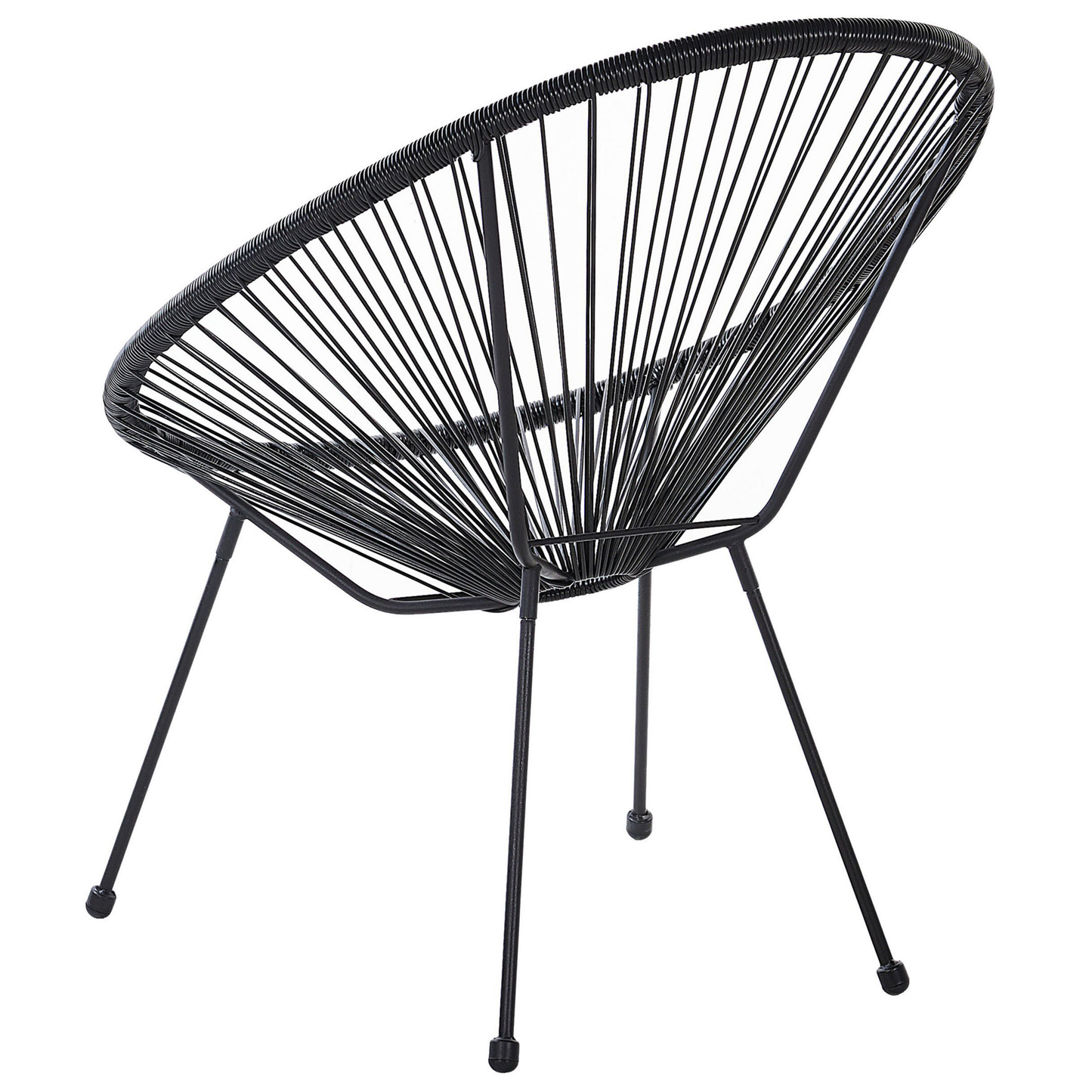 Gartenstuhl 2er Set ACAPULCO II Polyrattan Schwarz
