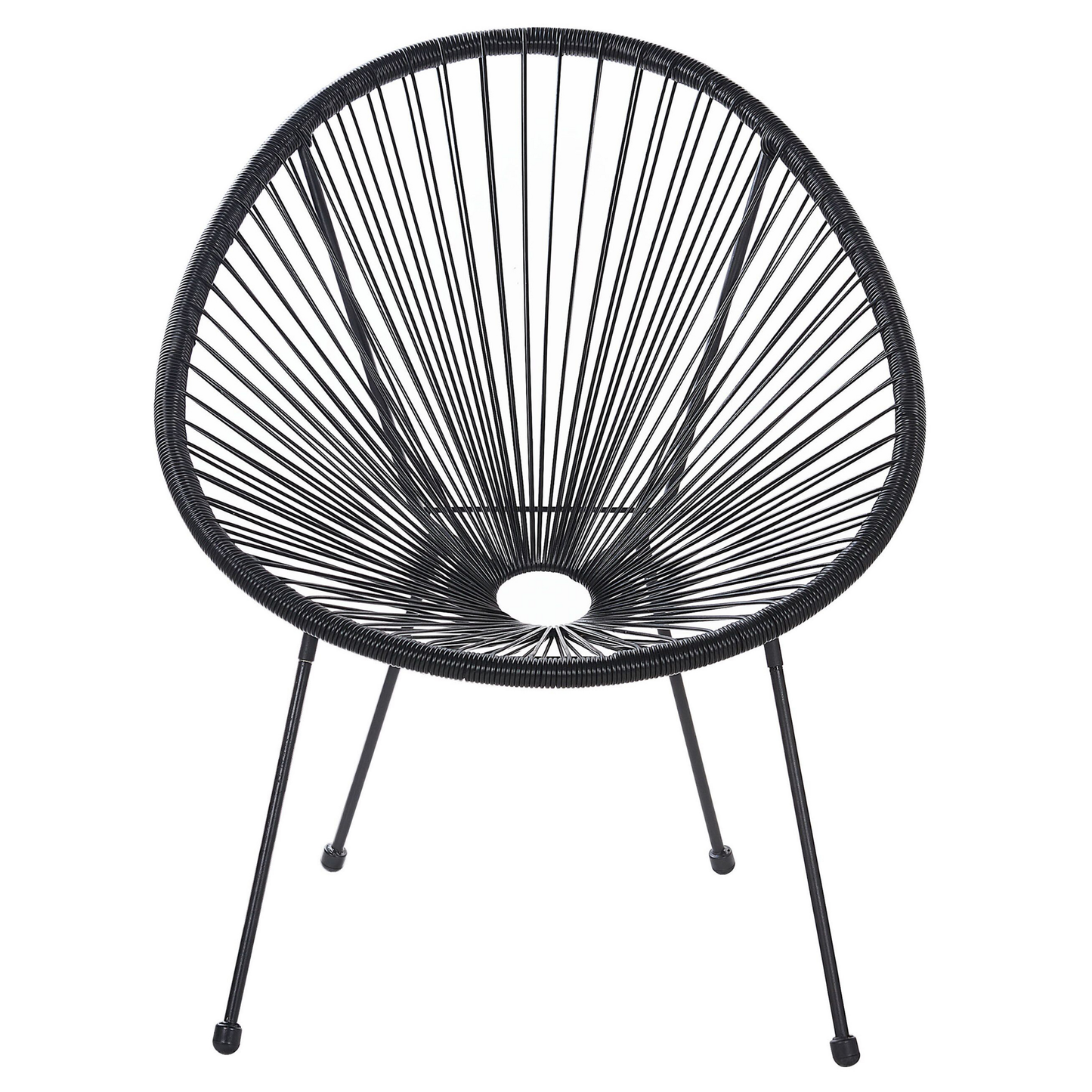 Gartenstuhl 2er Set ACAPULCO II Polyrattan Schwarz