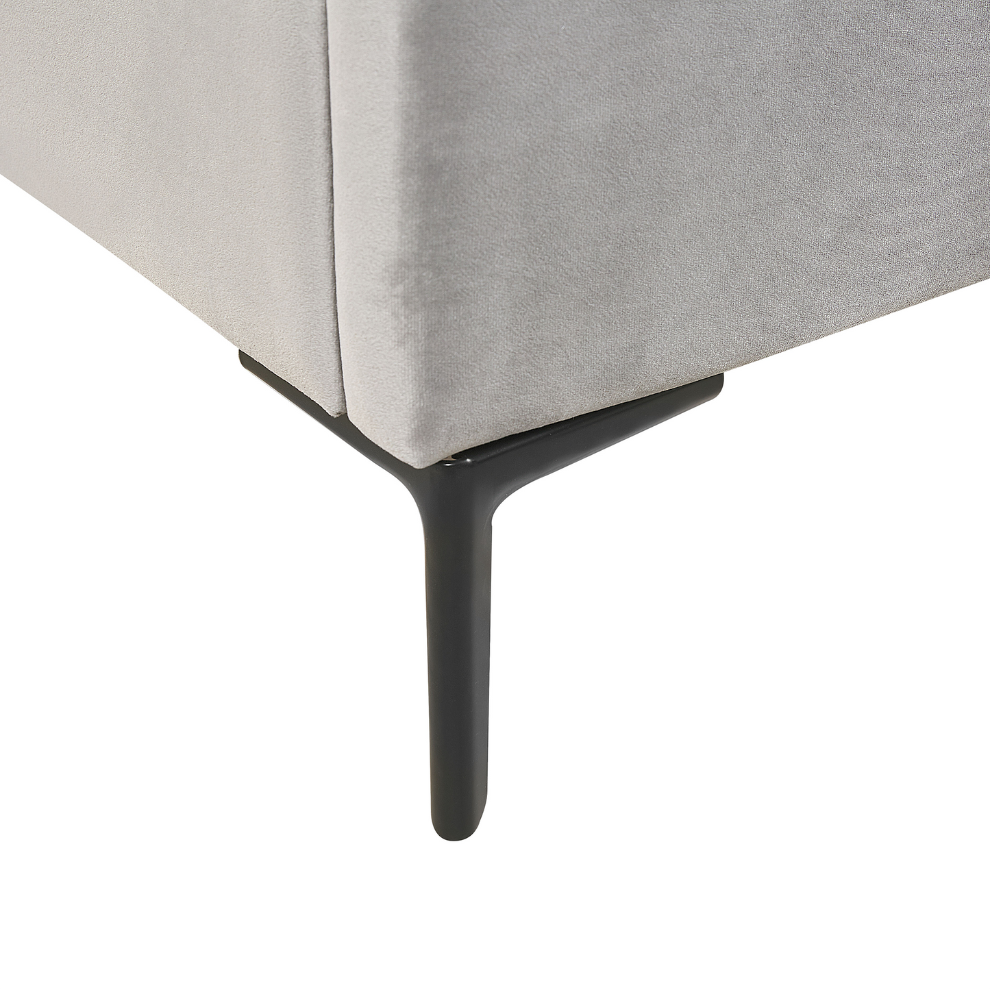 Bett mit Stauraum Samtstoff SEZANNE 160 x 200 cm Hellgrau