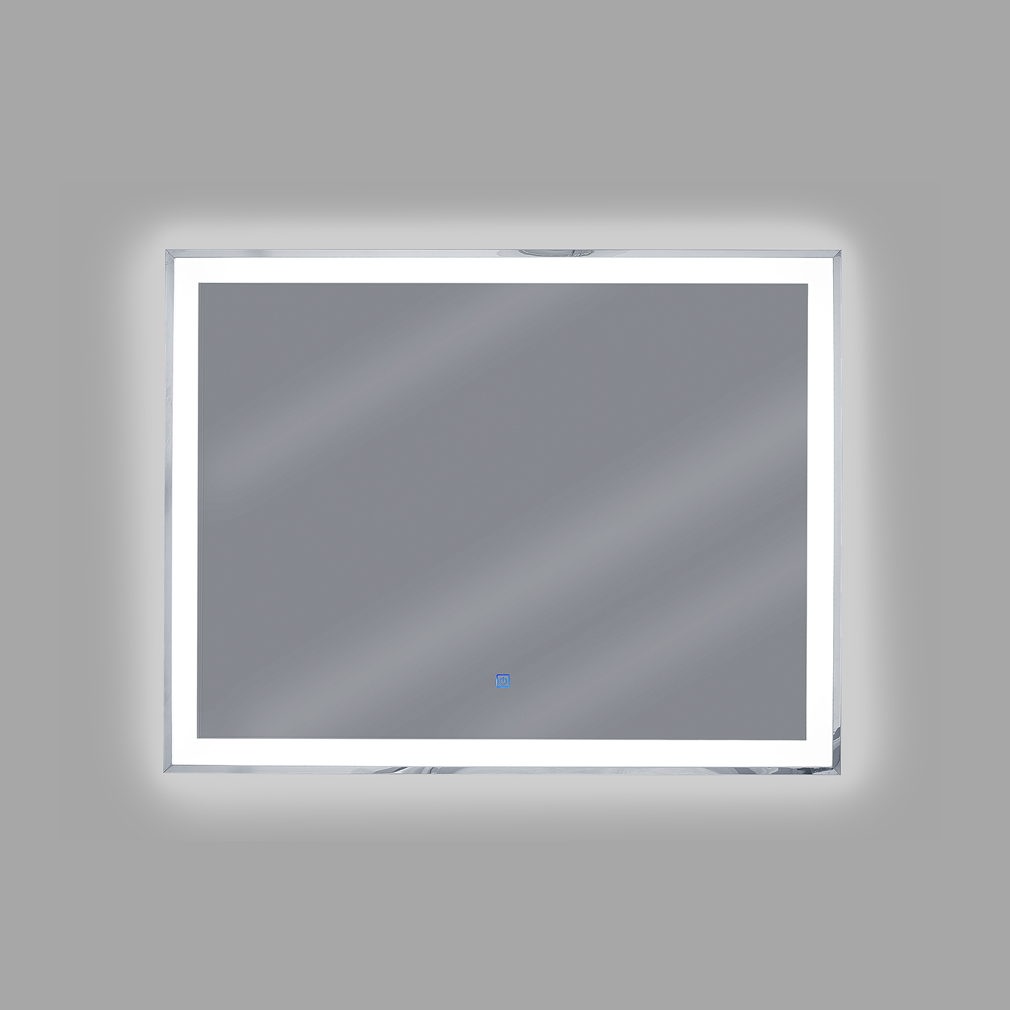 LED-Badezimmer-Spiegel ARGENS 90 cm 70 cm Silber
