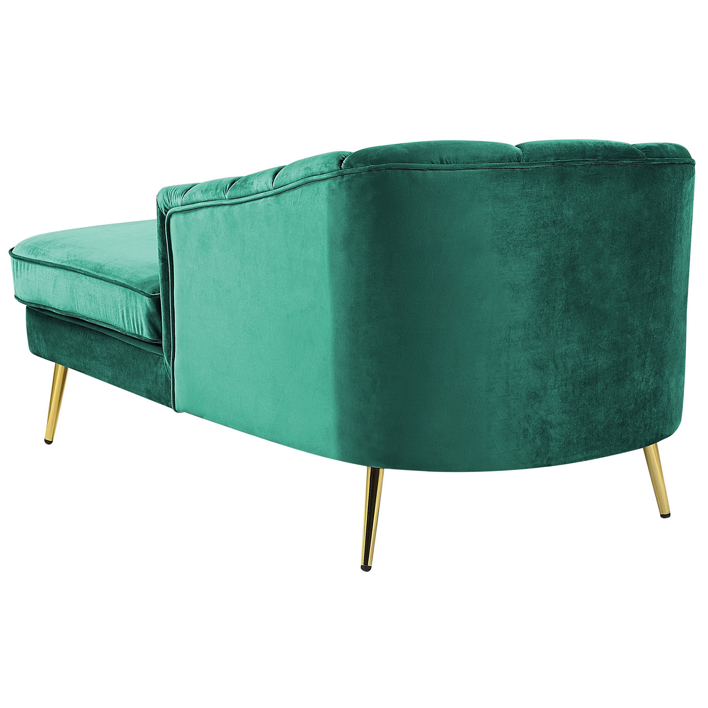 Chaiselongue Samtstoff smaragdgrün linksseitig ALLIER