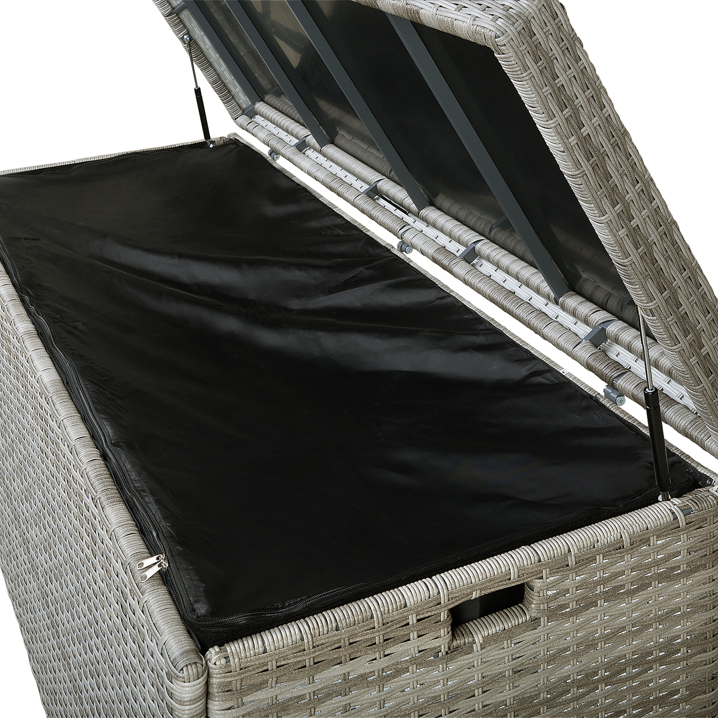 Aufbewahrungsbox MODENA Polyrattan 158 cm 63 cm Grau