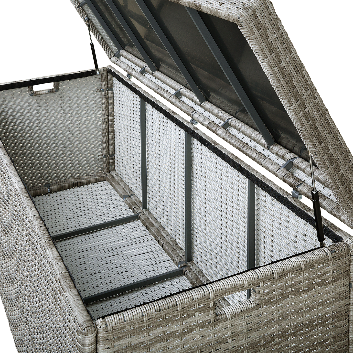 Aufbewahrungsbox MODENA Polyrattan 158 cm 63 cm Grau