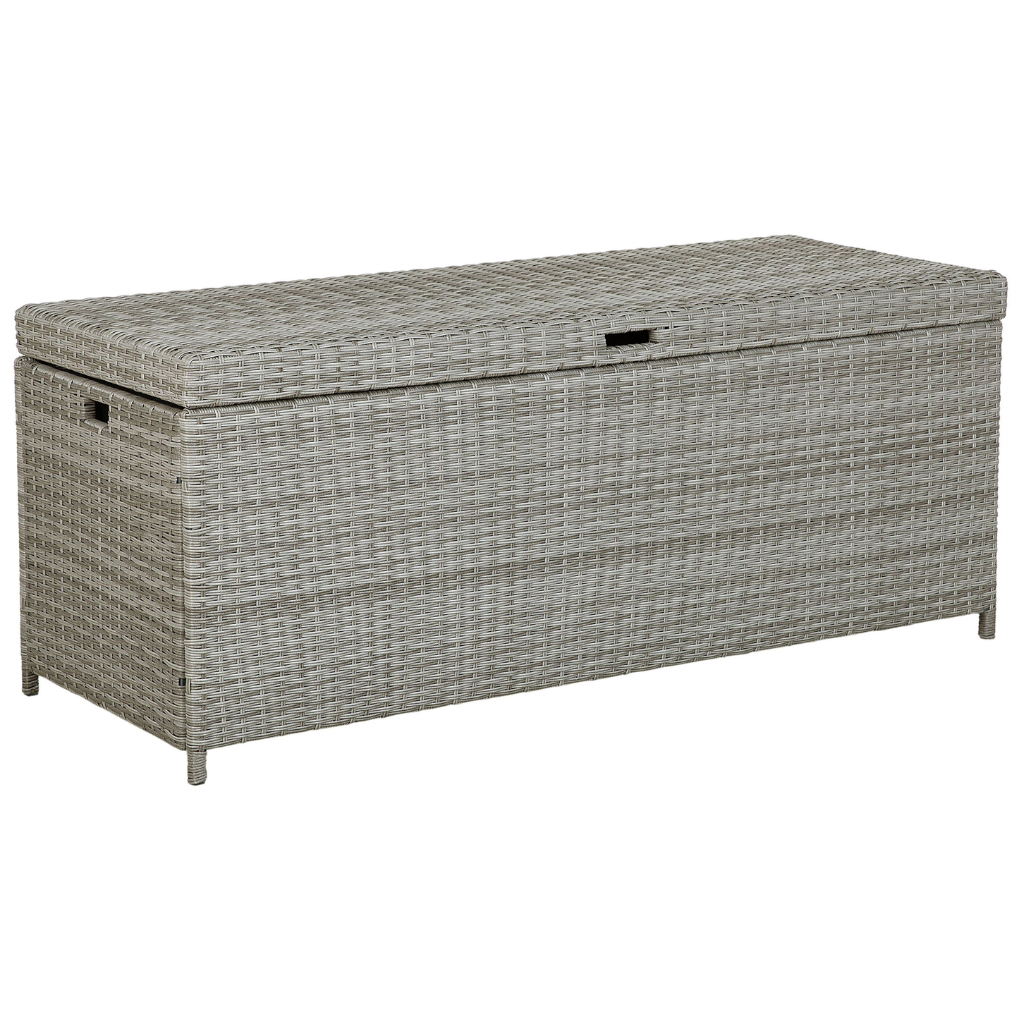 Aufbewahrungsbox MODENA Polyrattan 158 cm 63 cm Grau
