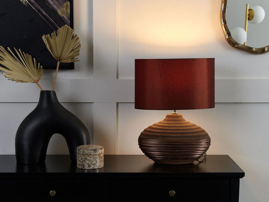 Tischleuchte LIMA Porzellan Braun