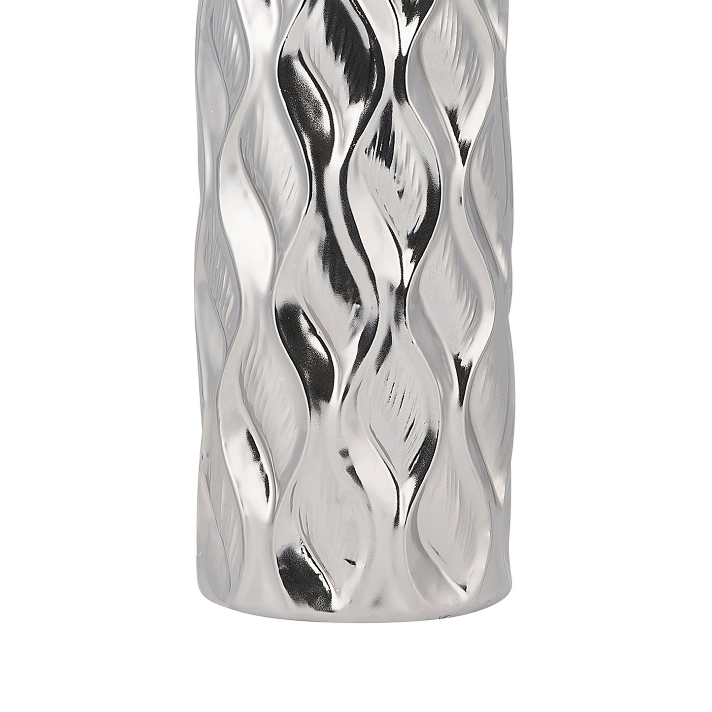 Dekovase BASSANIA Steinzeug 45 cm Silber
