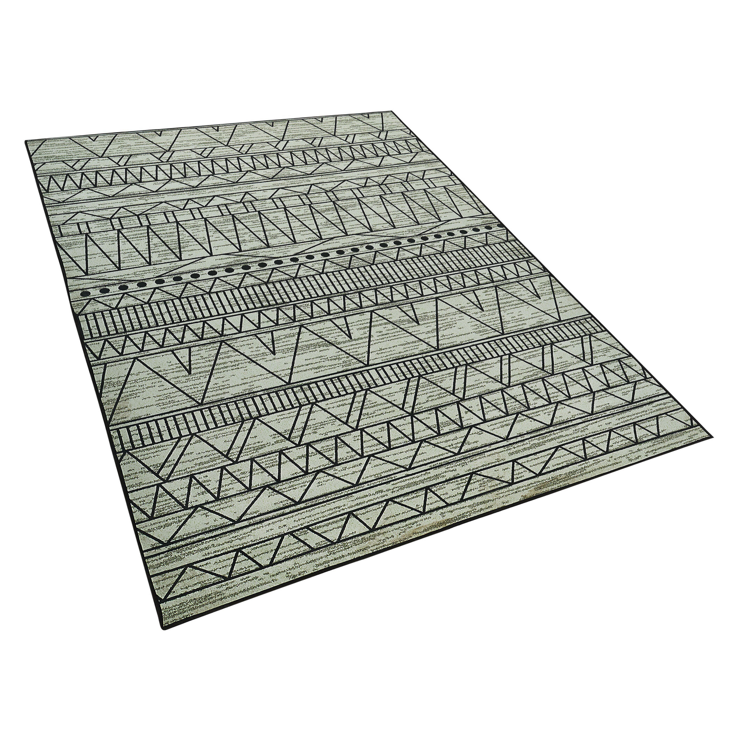 Teppich schwarz-grau 160 x 230 cm Zickzackmuster Kurzflor KEBAN