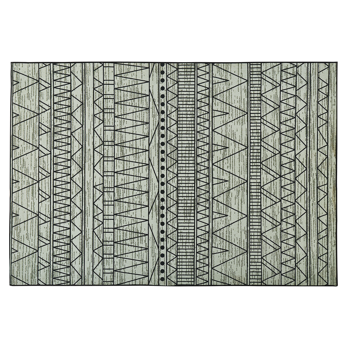 Teppich schwarz-grau 160 x 230 cm Zickzackmuster Kurzflor KEBAN