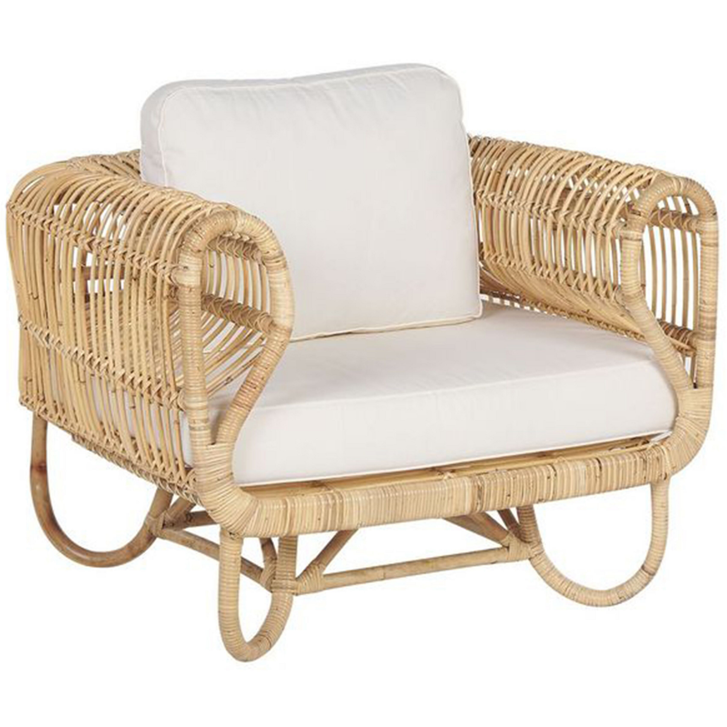 Lounge Set mit Tisch 5-Sitzer DOLCEDO/LIMNI Rattan Beige