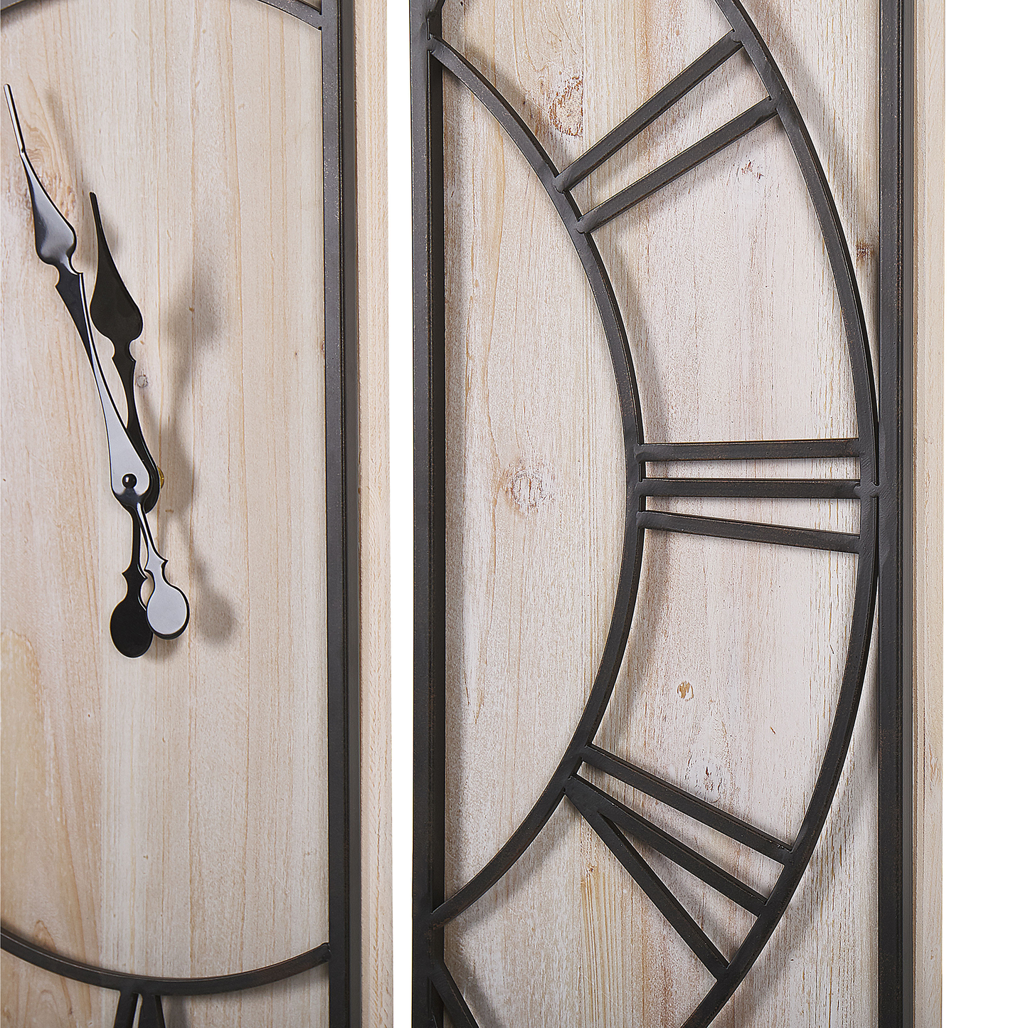 Wanduhr COATLAN 75 cm Holz Braun / Schwarz