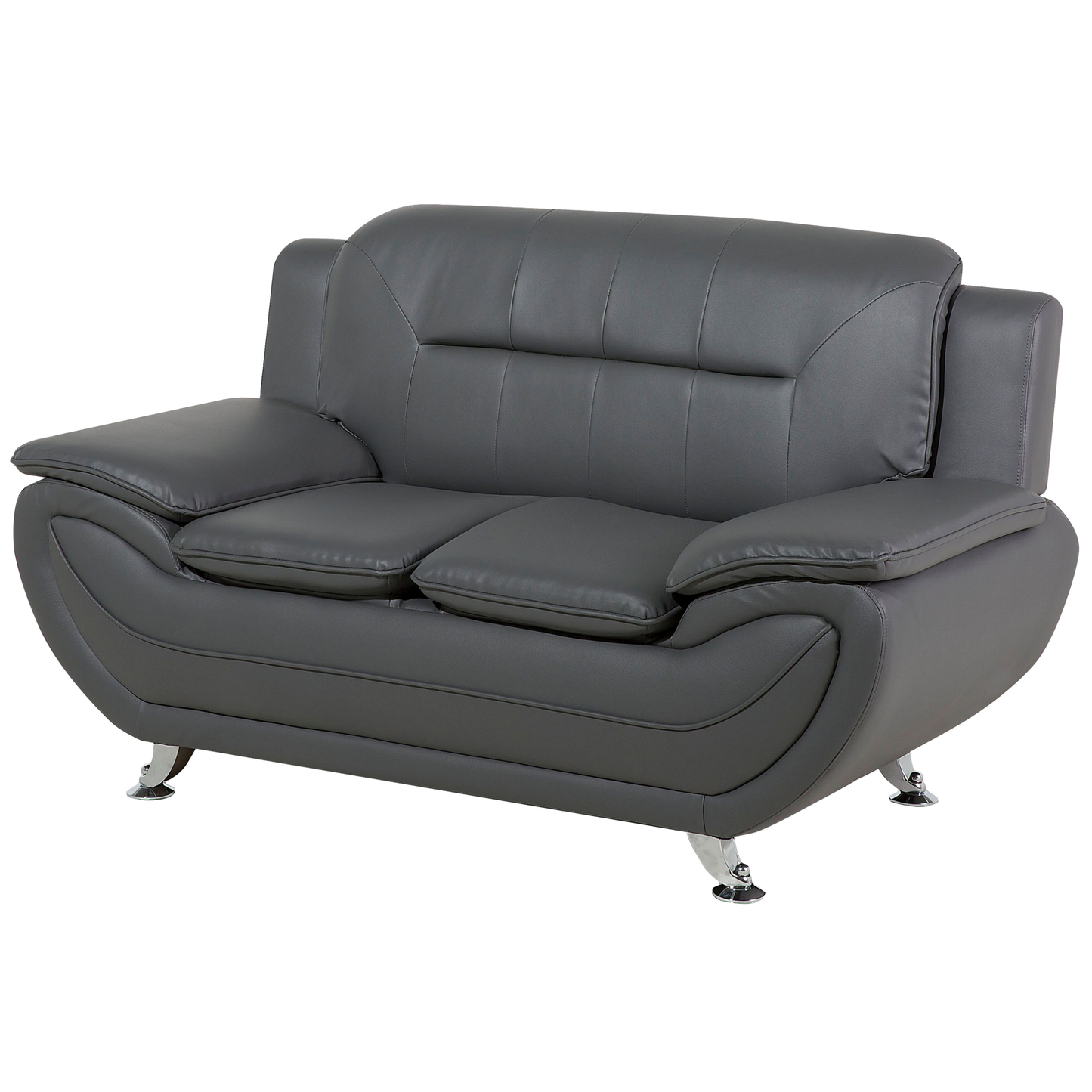 Sofa Set Kunstleder grau 6-Sitzer LEIRA