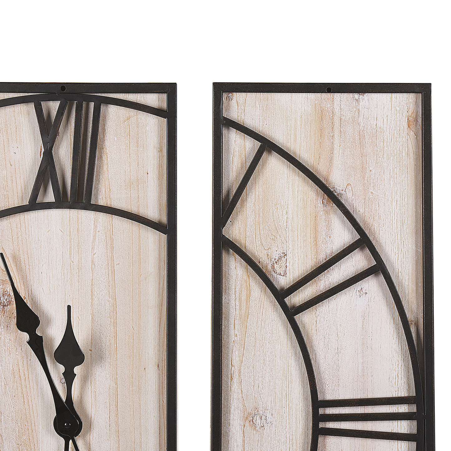 Wanduhr COATLAN 75 cm Holz Braun / Schwarz