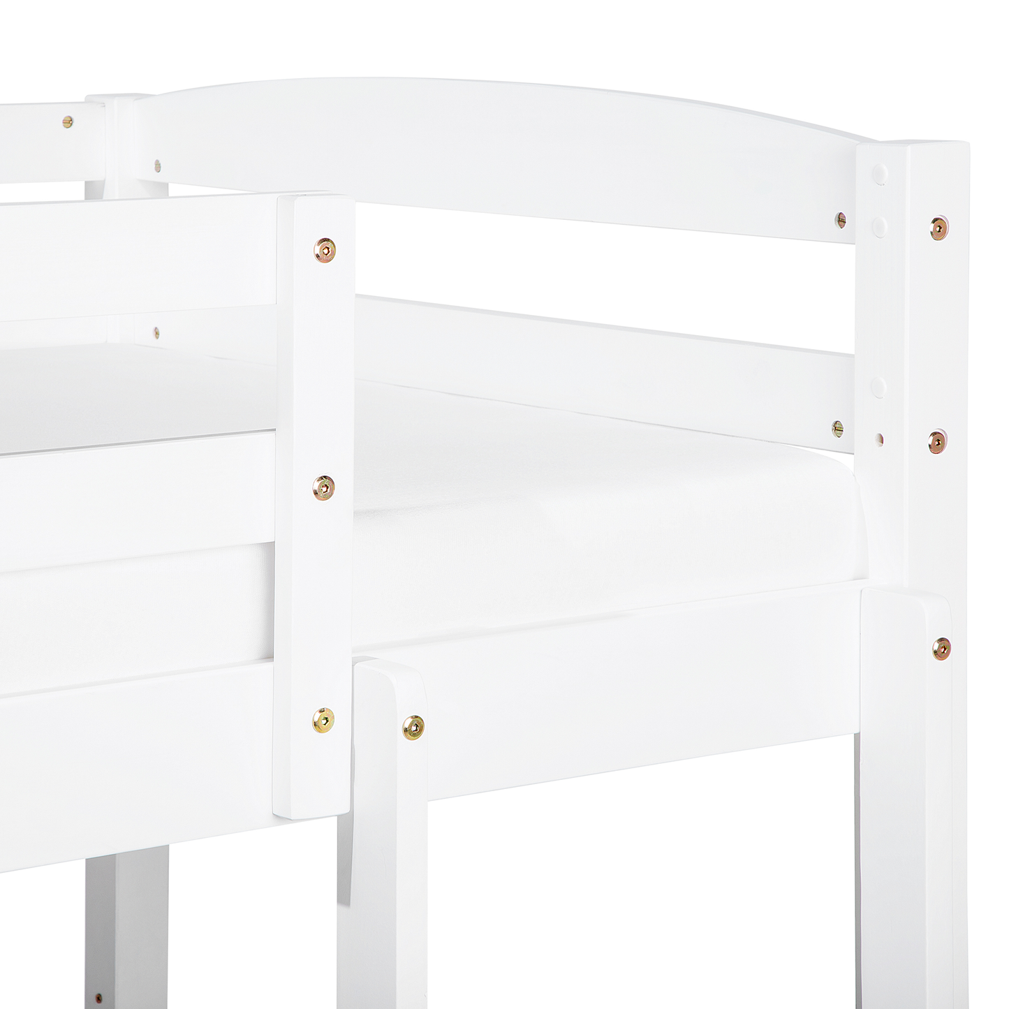Hochbett mit Schubladen Kiefernholz REGAT 90 x 200 cm Weiss