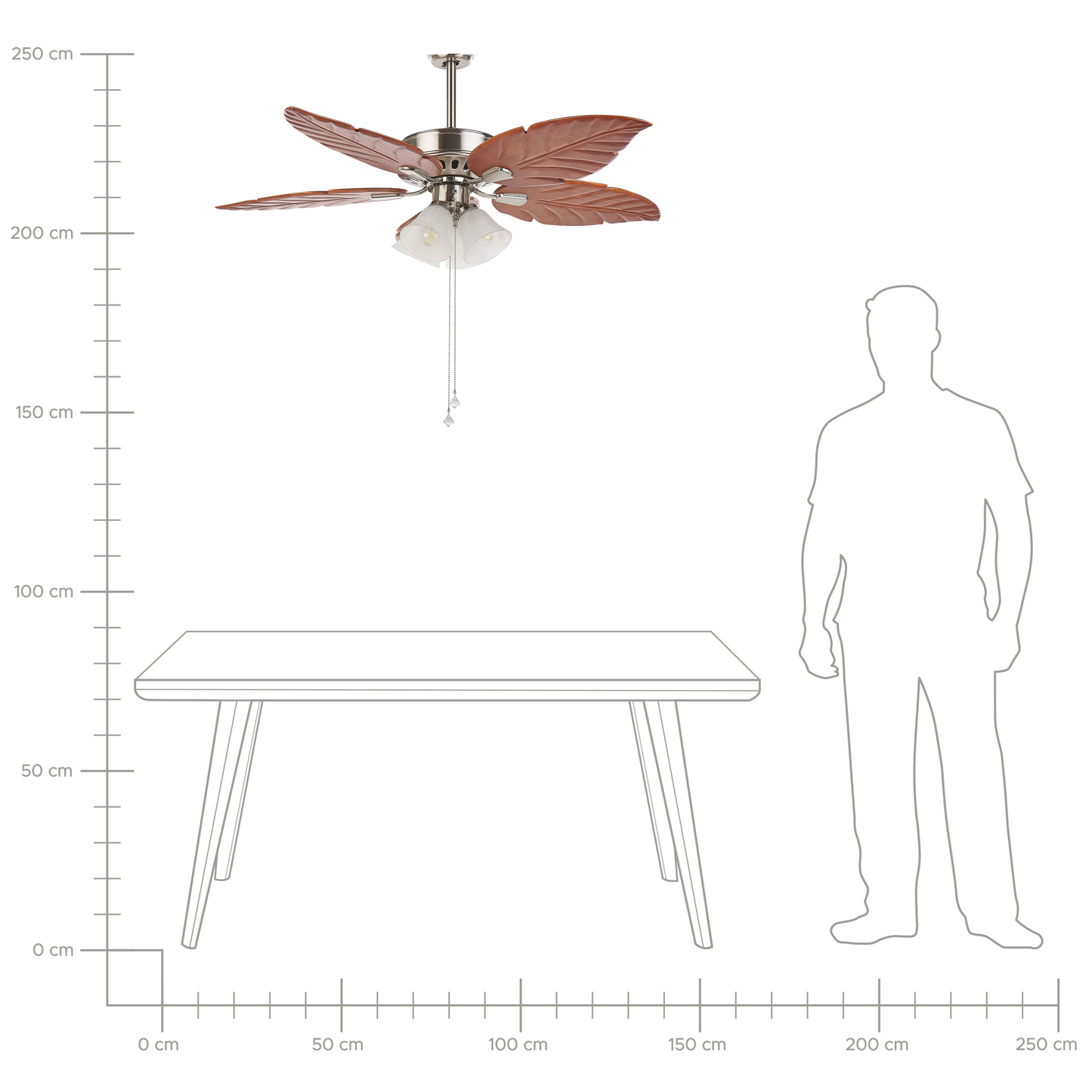 Deckenventilator mit Licht GILA Silber