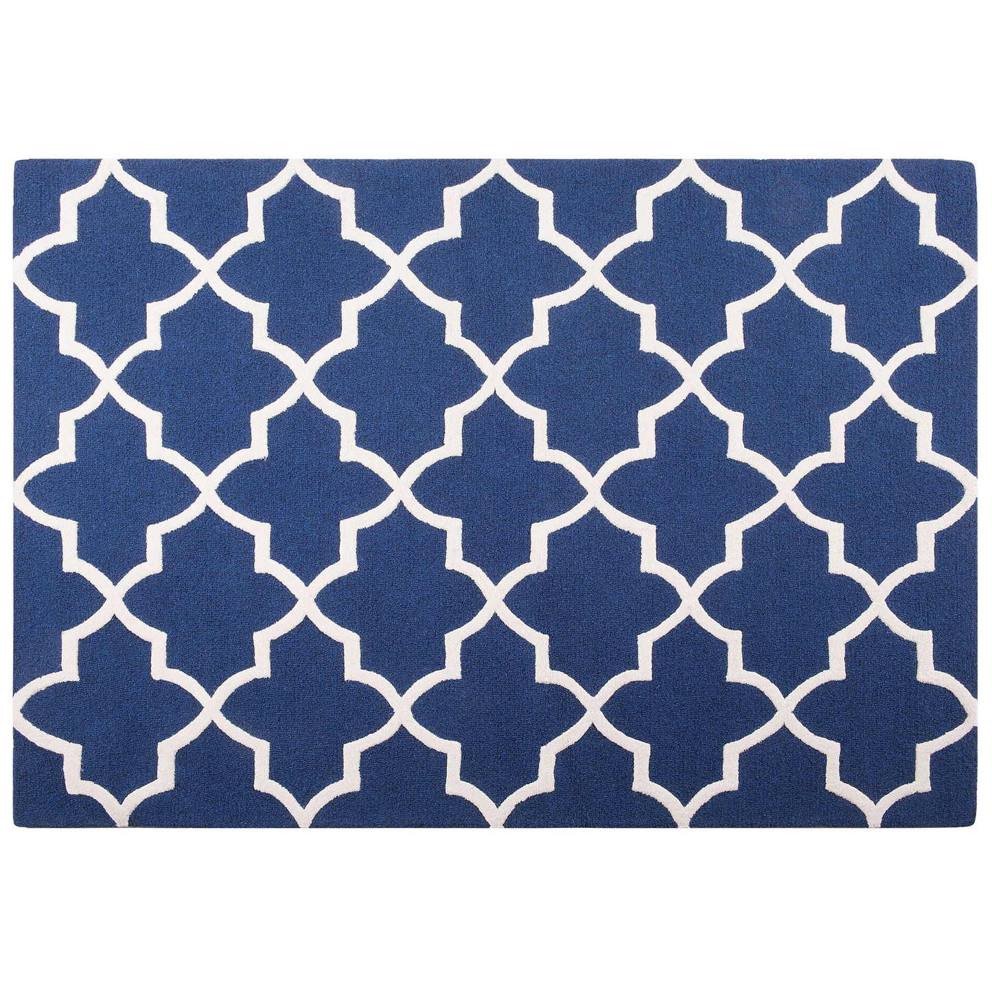 Teppich Wolle blau 160 x 230 cm marokkanisches Muster Kurzflor SILVAN