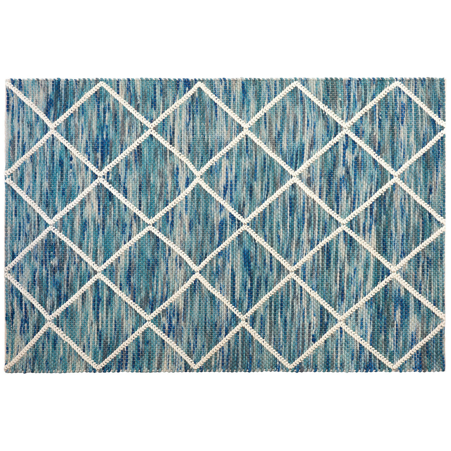 Teppich Wolle blau 160 x 230 cm Kurzflor BELENLI