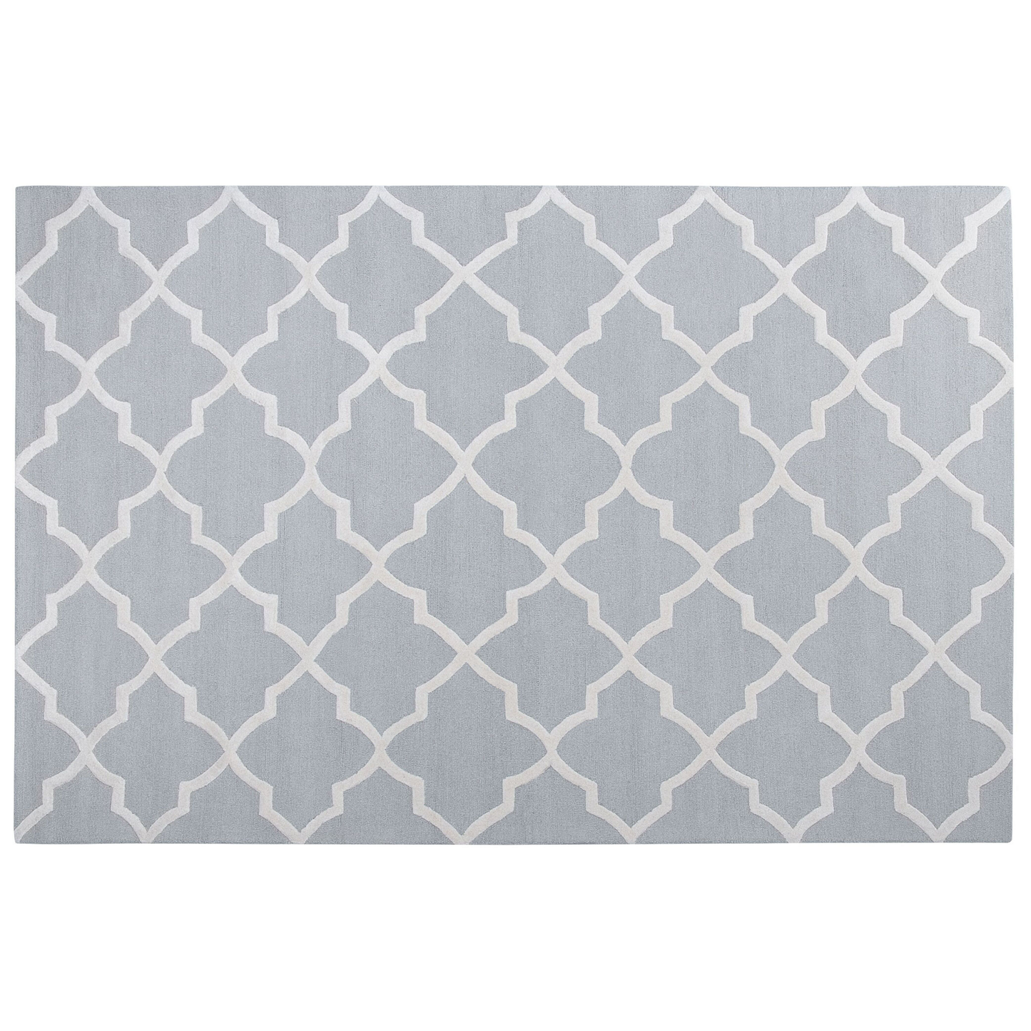 Teppich Wolle grau 200 x 300 cm marokkanisches Muster Kurzflor SILVAN