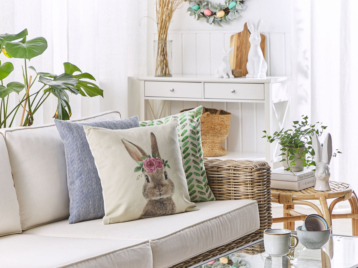 Dekokissen 2er Set TULIPA 45 x 45 cm Taupe Tiermuster