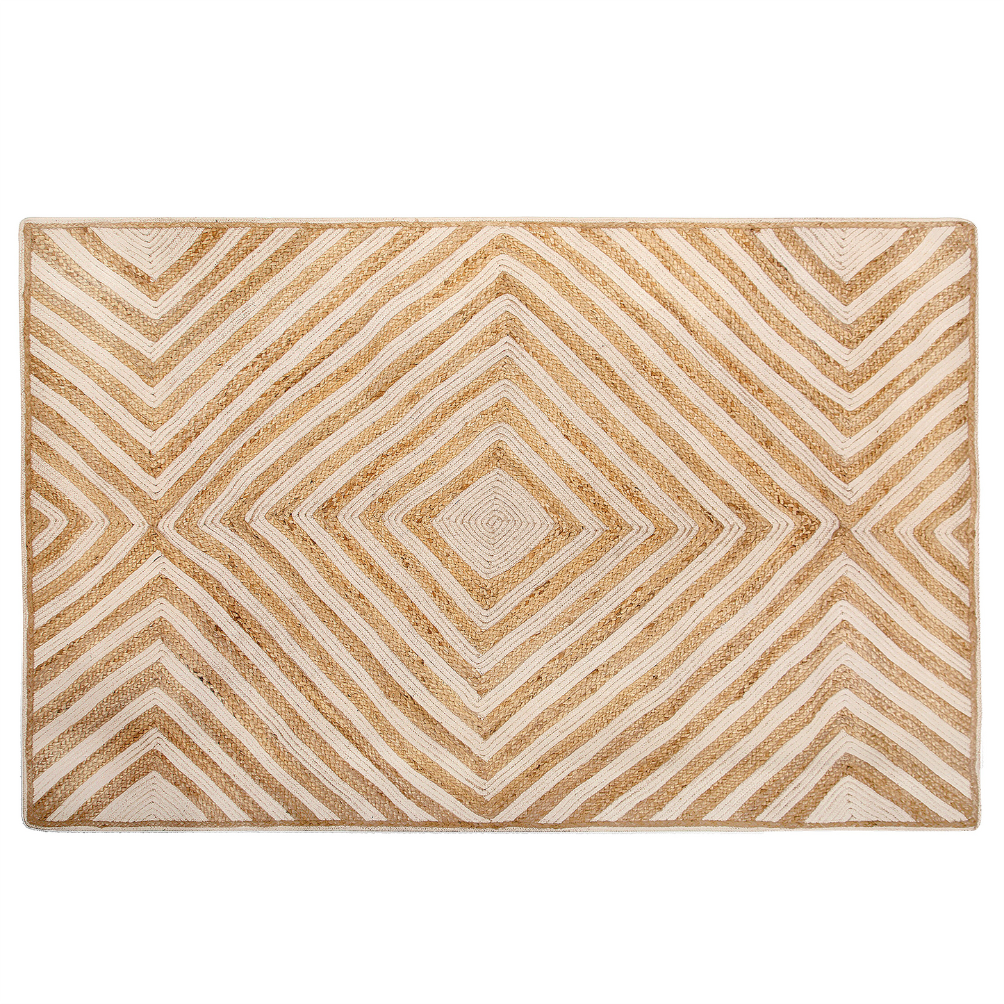 Teppich Jute-Baumwolle beige 140 x 200 cm Kurzflor PIRLI