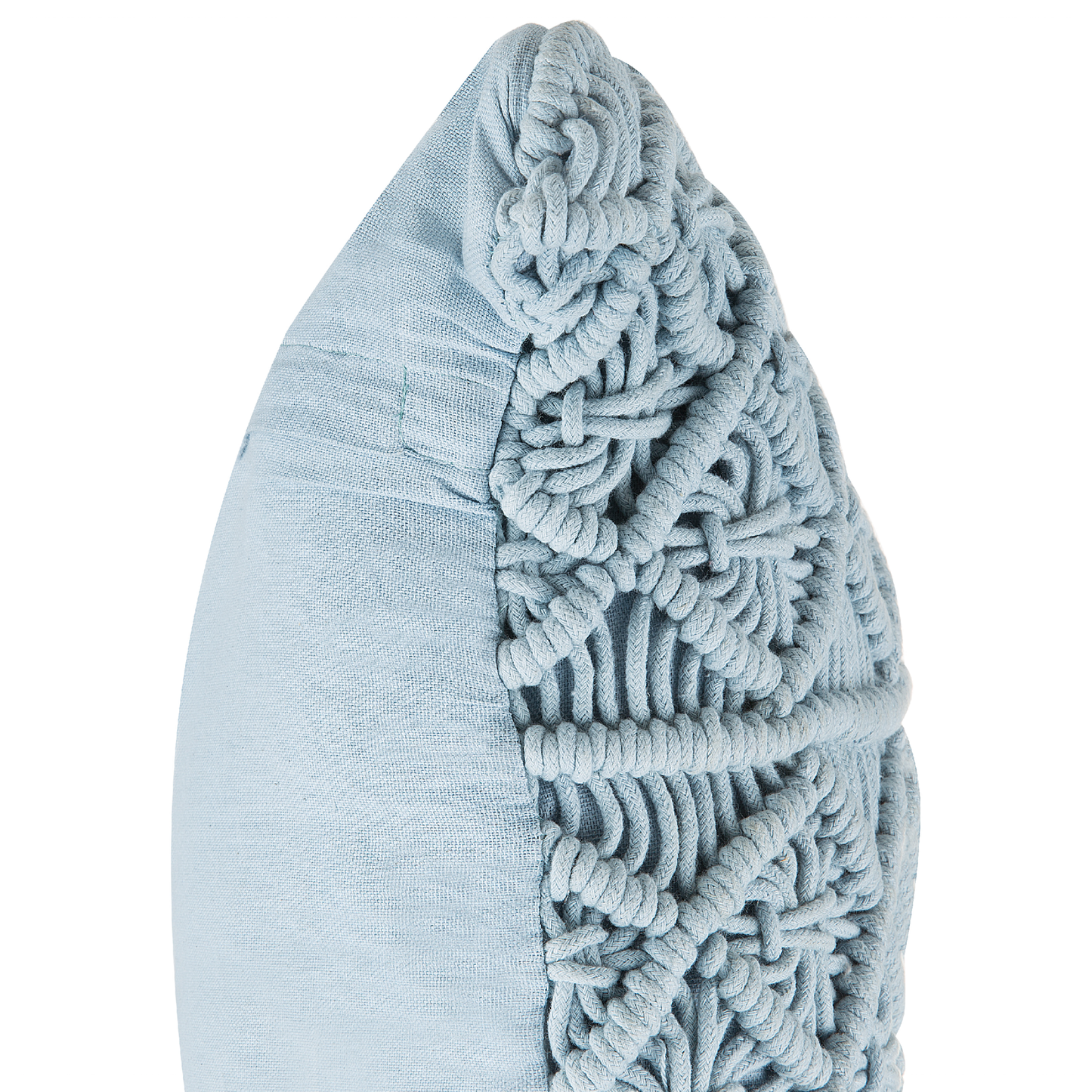 Dekokissen Baumwolle blau Makramee 45 x 40 cm GOREME