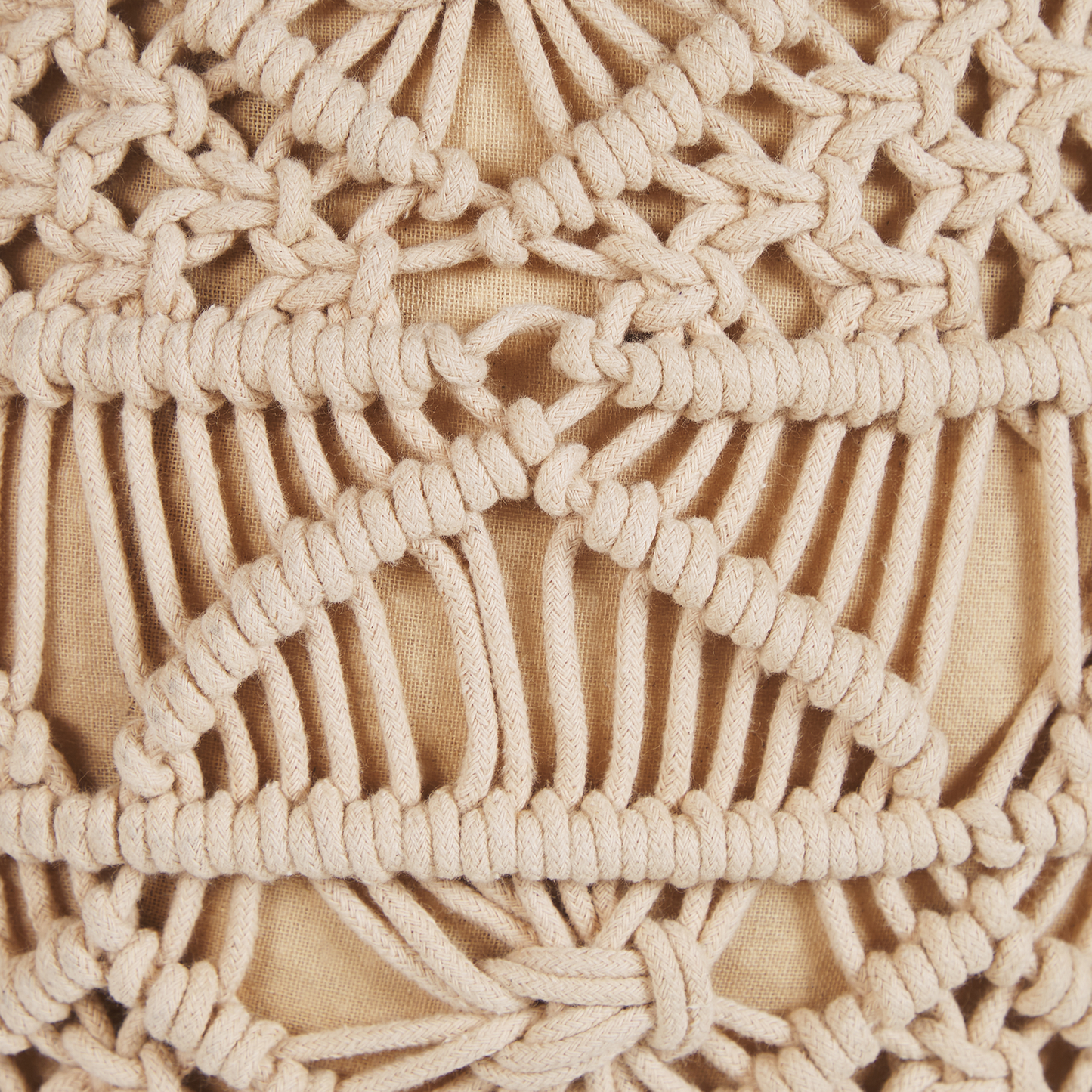Pouf Makramee Baumwolle beige ⌀ 40 cm KAYSERI