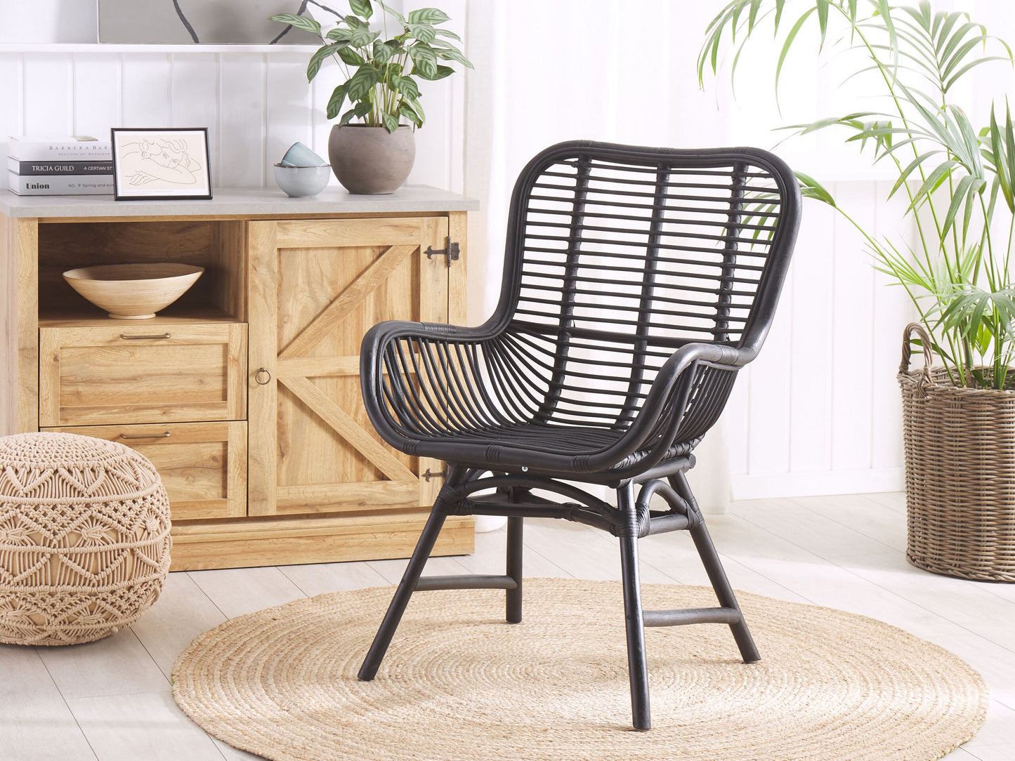 Esszimmerstuhl TOGO Rattan Schwarz