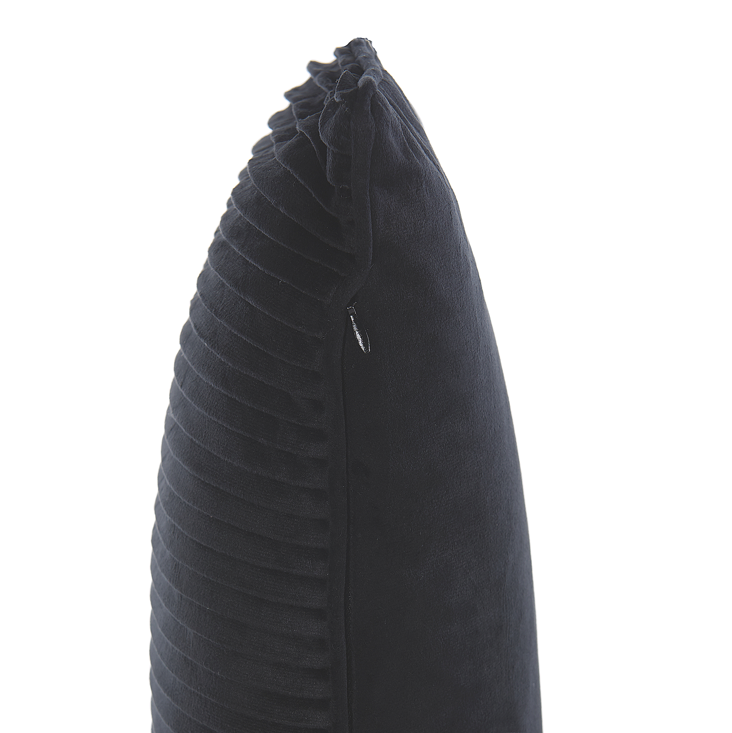 Dekokissen 2er Set GUDARI Samtstoff 30 x 50 cm Schwarz Streifenmuster