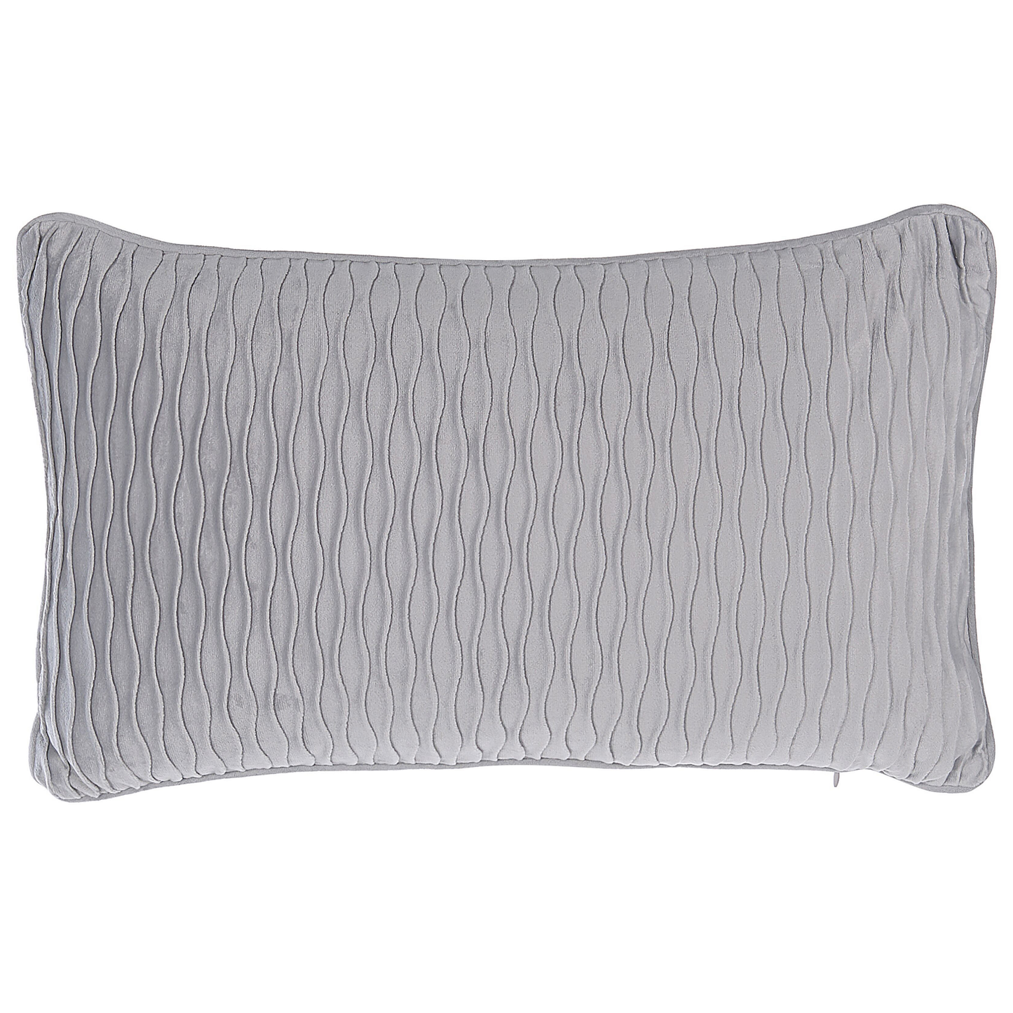 Dekokissen 2er Set MOTARI Samtstoff 30 x 50 cm Grau Geometrisches Muster