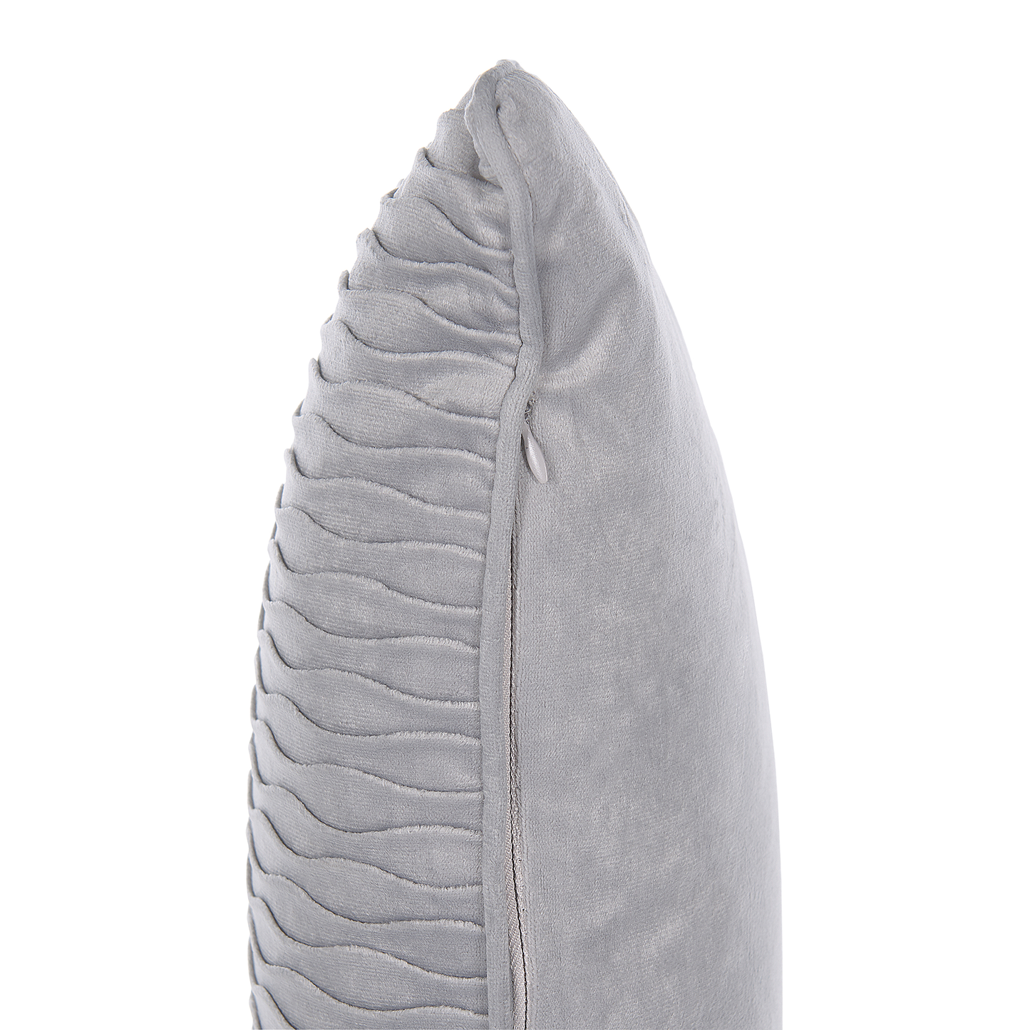 Dekokissen 2er Set MOTARI Samtstoff 30 x 50 cm Grau Geometrisches Muster
