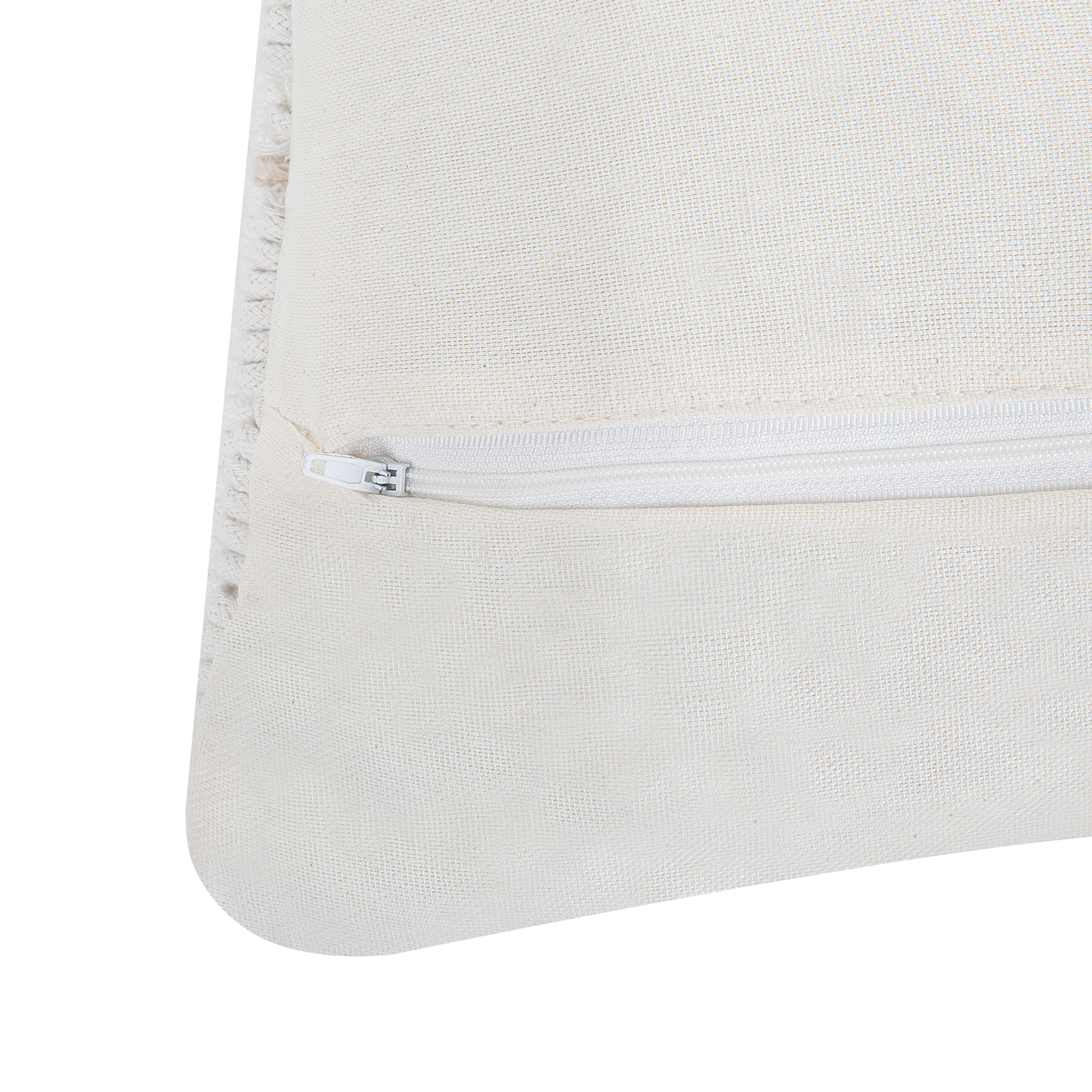 Kissen 2er Set Makramee Baumwolle Weiss ALATEPE 30 x 50 cm