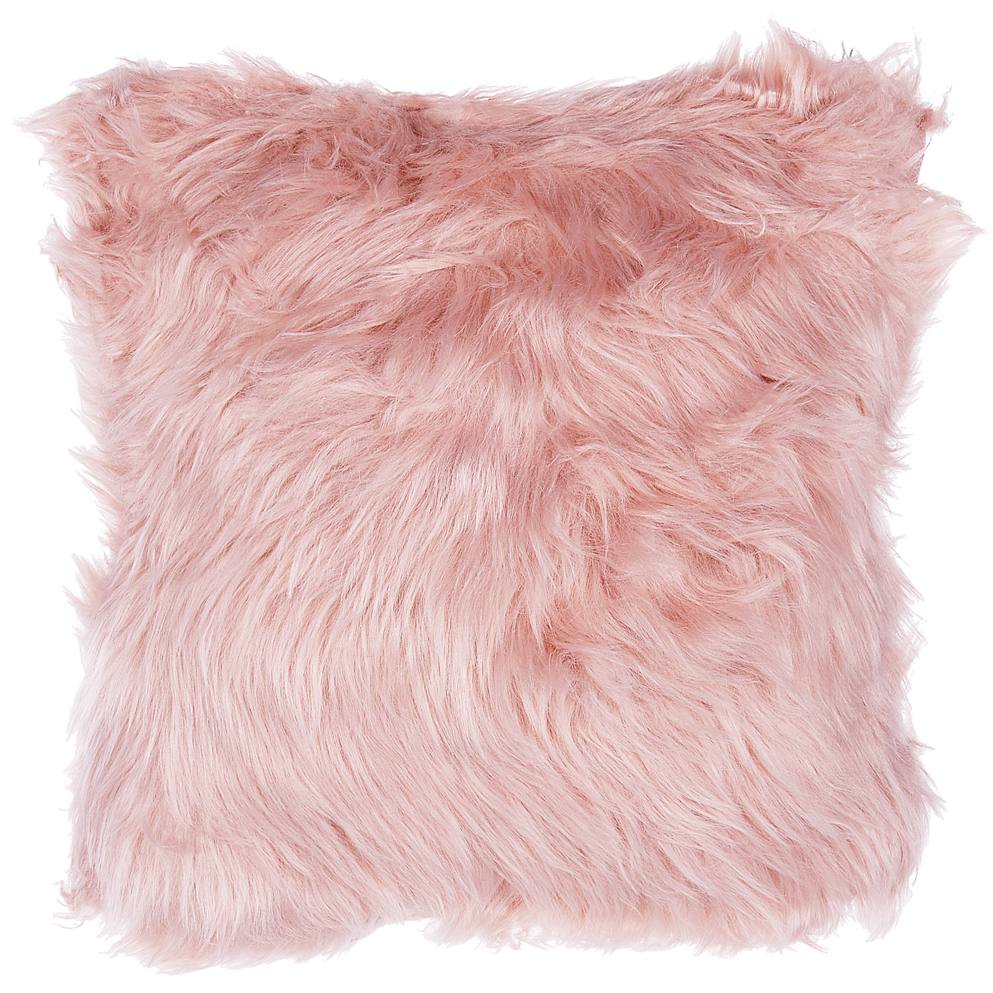 Dekokissen 2er Set LUBHA Webpelz 42 x 42 cm Rosa Ohne Muster