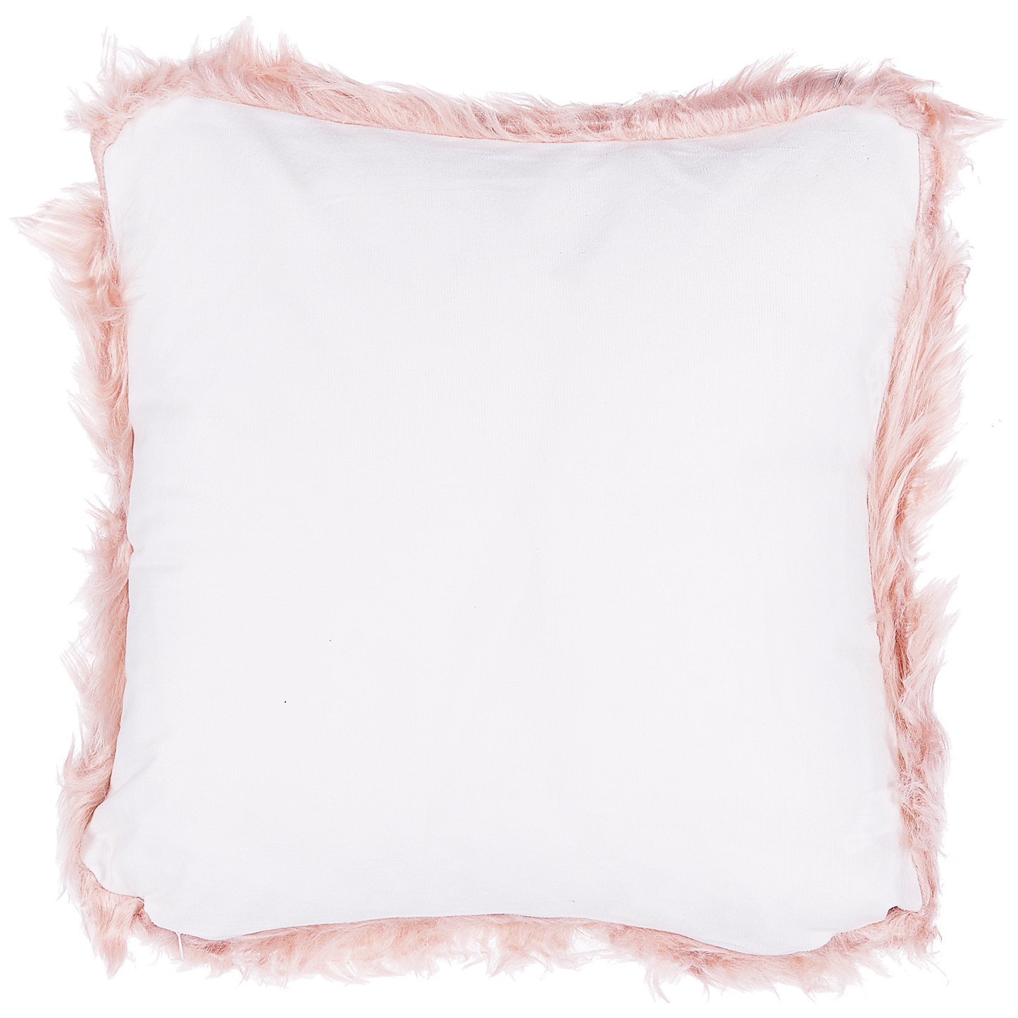 Dekokissen 2er Set LUBHA Webpelz 42 x 42 cm Rosa Ohne Muster