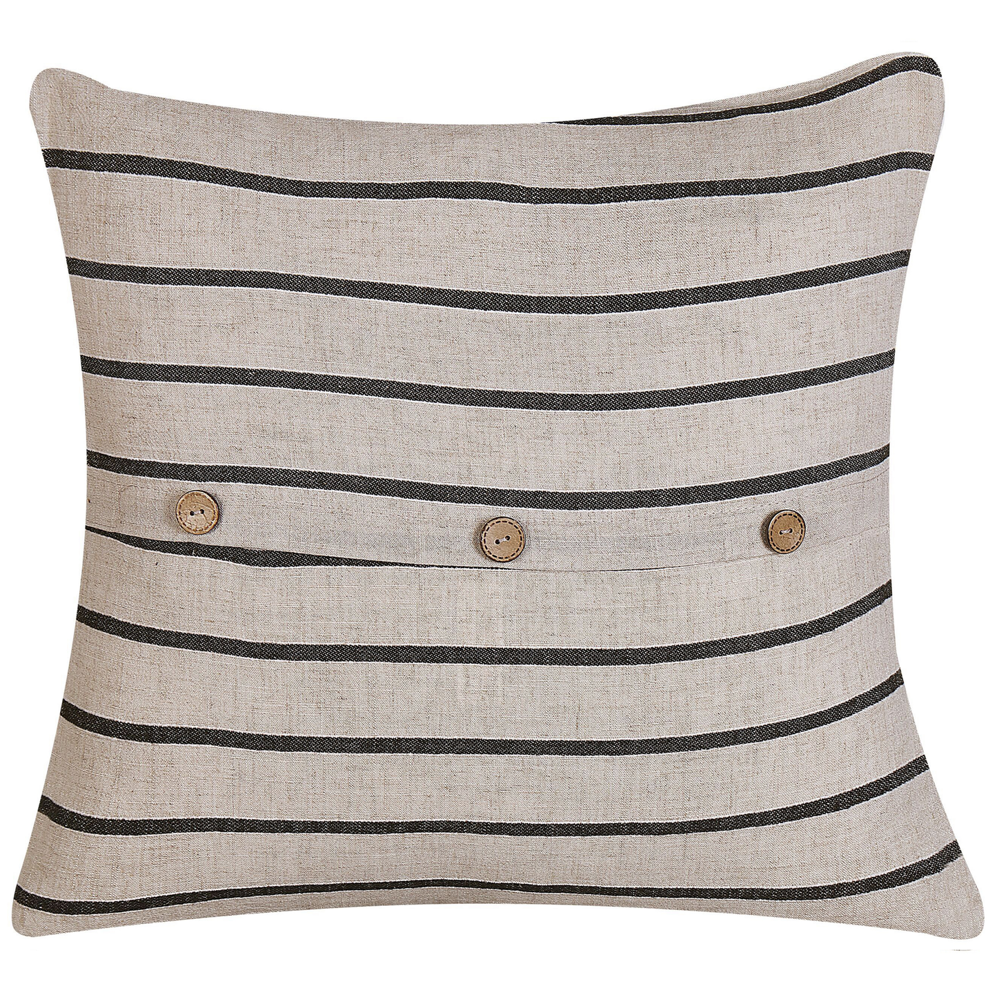 Dekokissen 2er Set CYNARA Baumwolle 43 x 43 cm Beige Streifenmuster