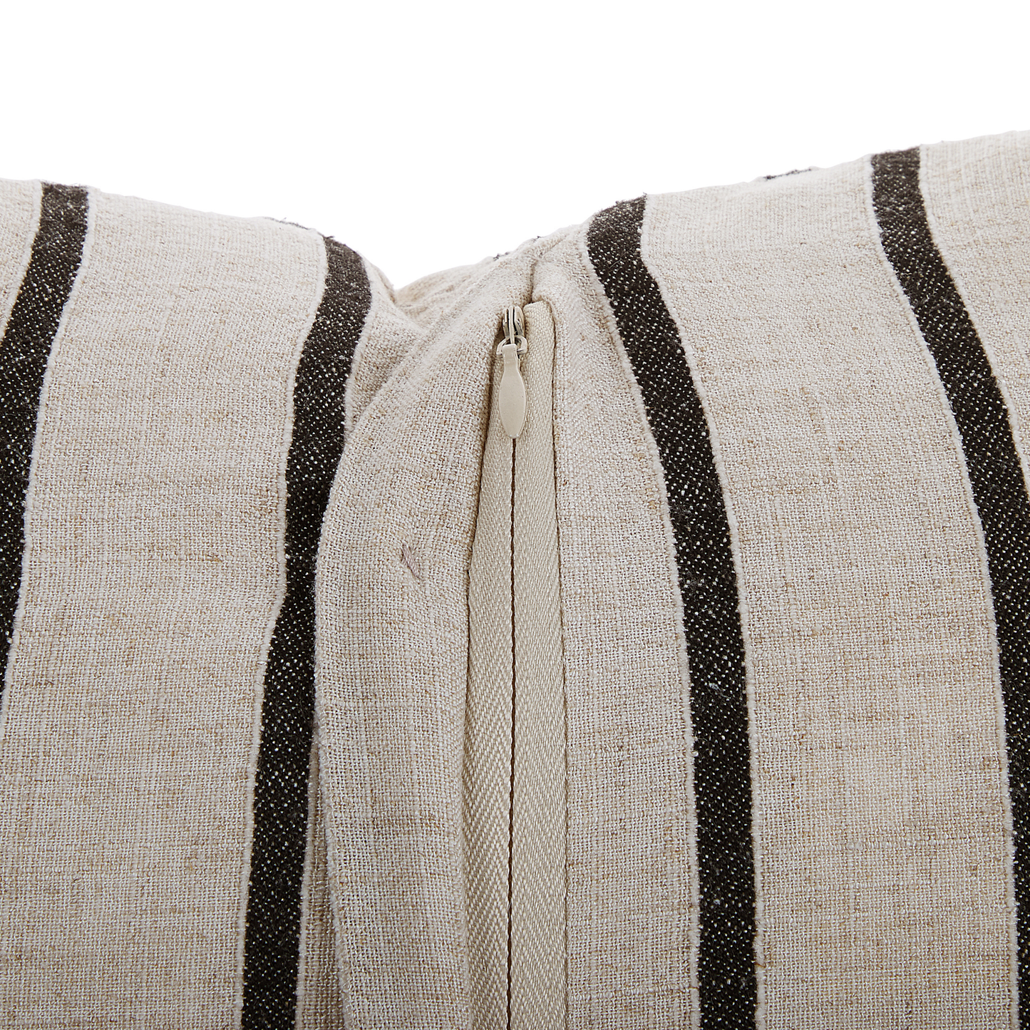 Dekokissen 2er Set CYNARA Baumwolle 43 x 43 cm Beige Streifenmuster